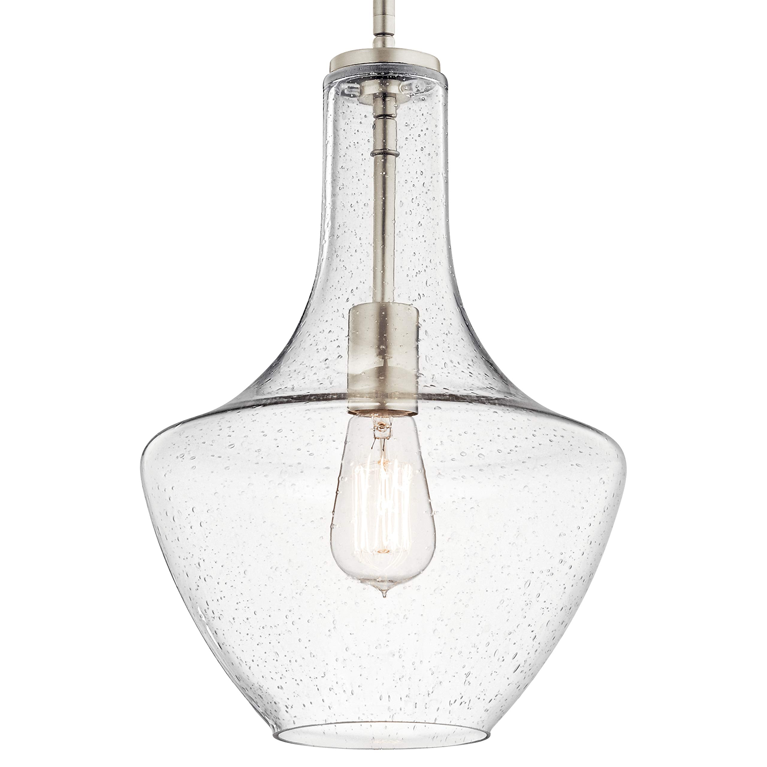 19.75" Kitchen Bell Pendant in Olde Bronze®, 1-Light Clear Glass Pendant Light, (19.75" H x 13.75" W), 42046OZ