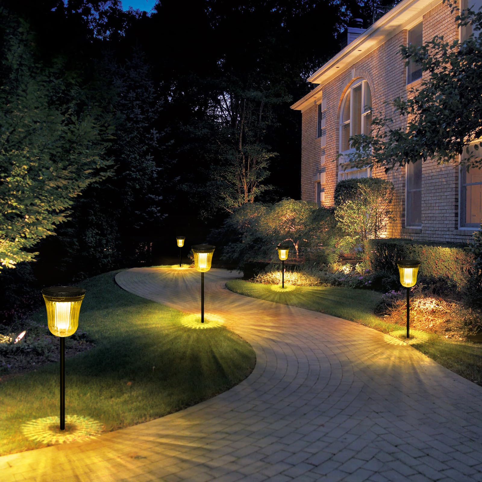 Outside Lights for Yard 6 Pack, Super Bright Solar Pathway Lights Outdoor Waterproof,Up to 14 Hrs Auto On/Off Solar Garden Lights, Solar Powered Landscape Lighting for Path Yard Garden Walkway