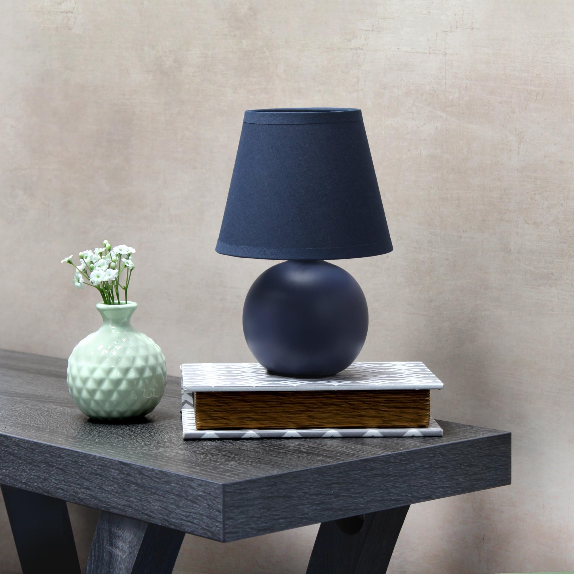 Mini Ceramic Globe Table Lamp, Off White