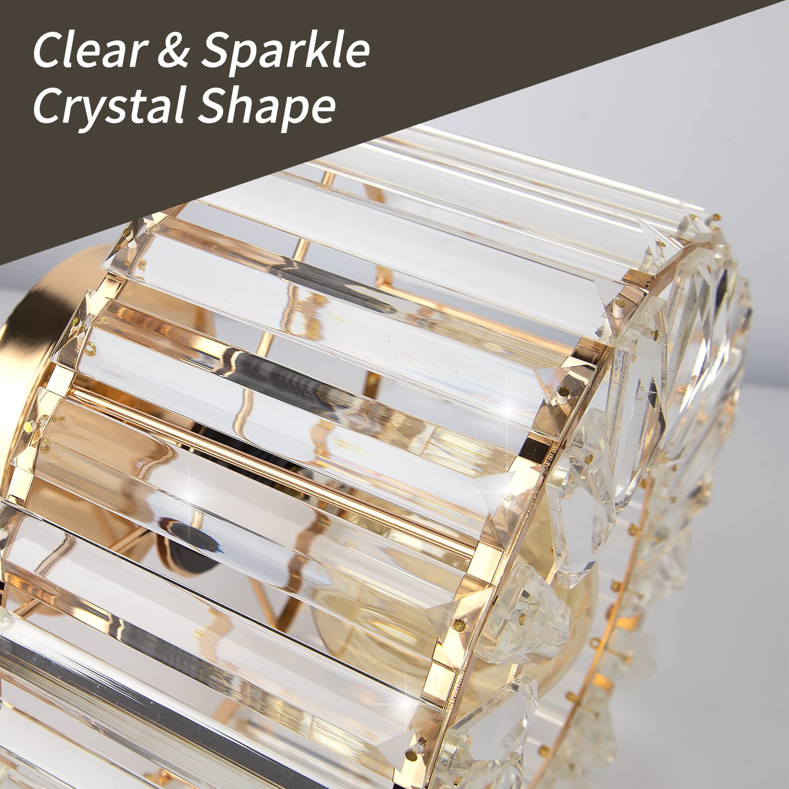 Semi Flush Mount Ceiling Light - Crystal Chandelier Modern Ceiling Light Fixture Hallway Light Fixtures Ceiling Gold Flush Mount Ceiling Light for Porch Kitchen Bedroom Living Room Entryway