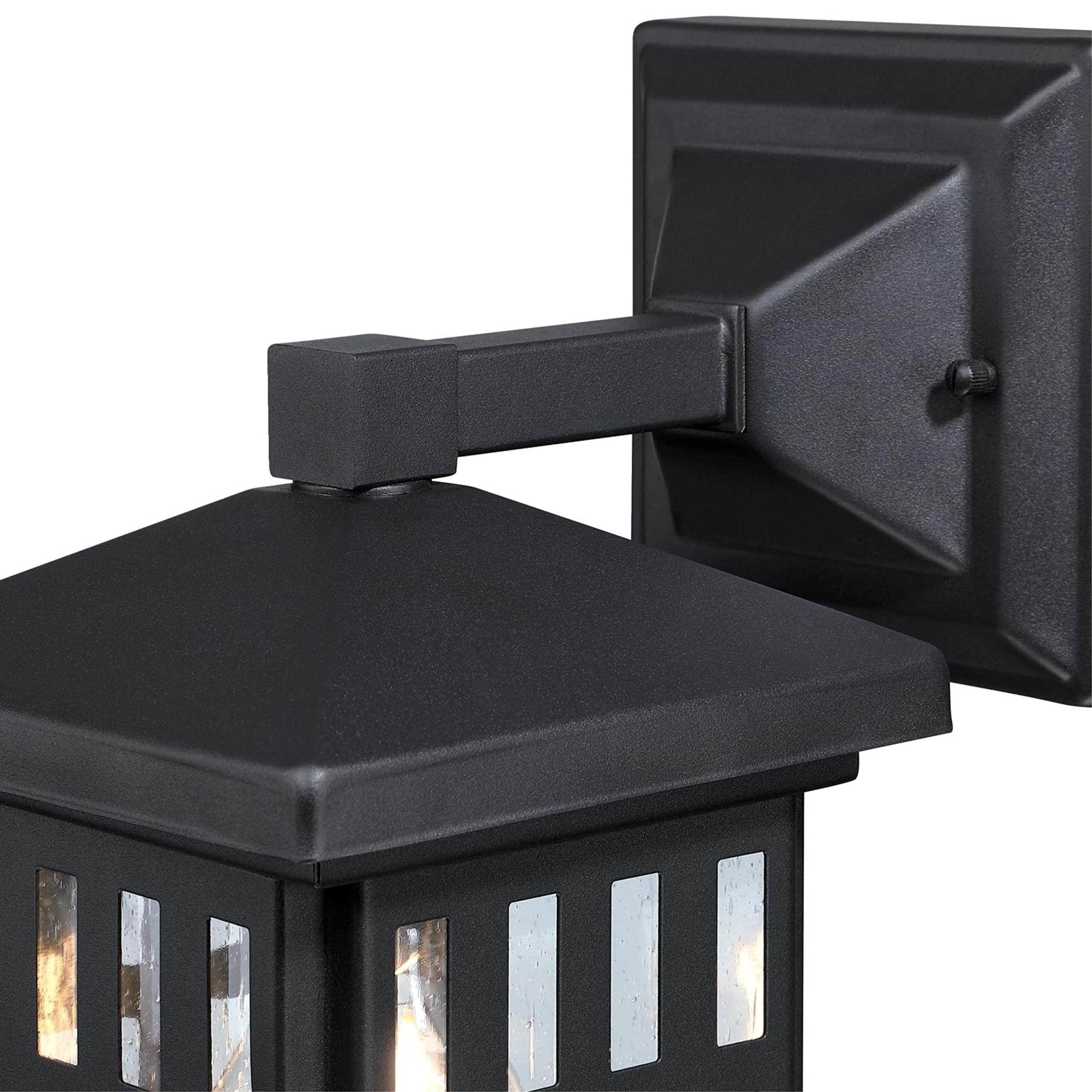 One-Light Exterior Wall Lantern on Steel with Honey Art Glass, Oil Rubbed Bronze Finish, 1 Pack