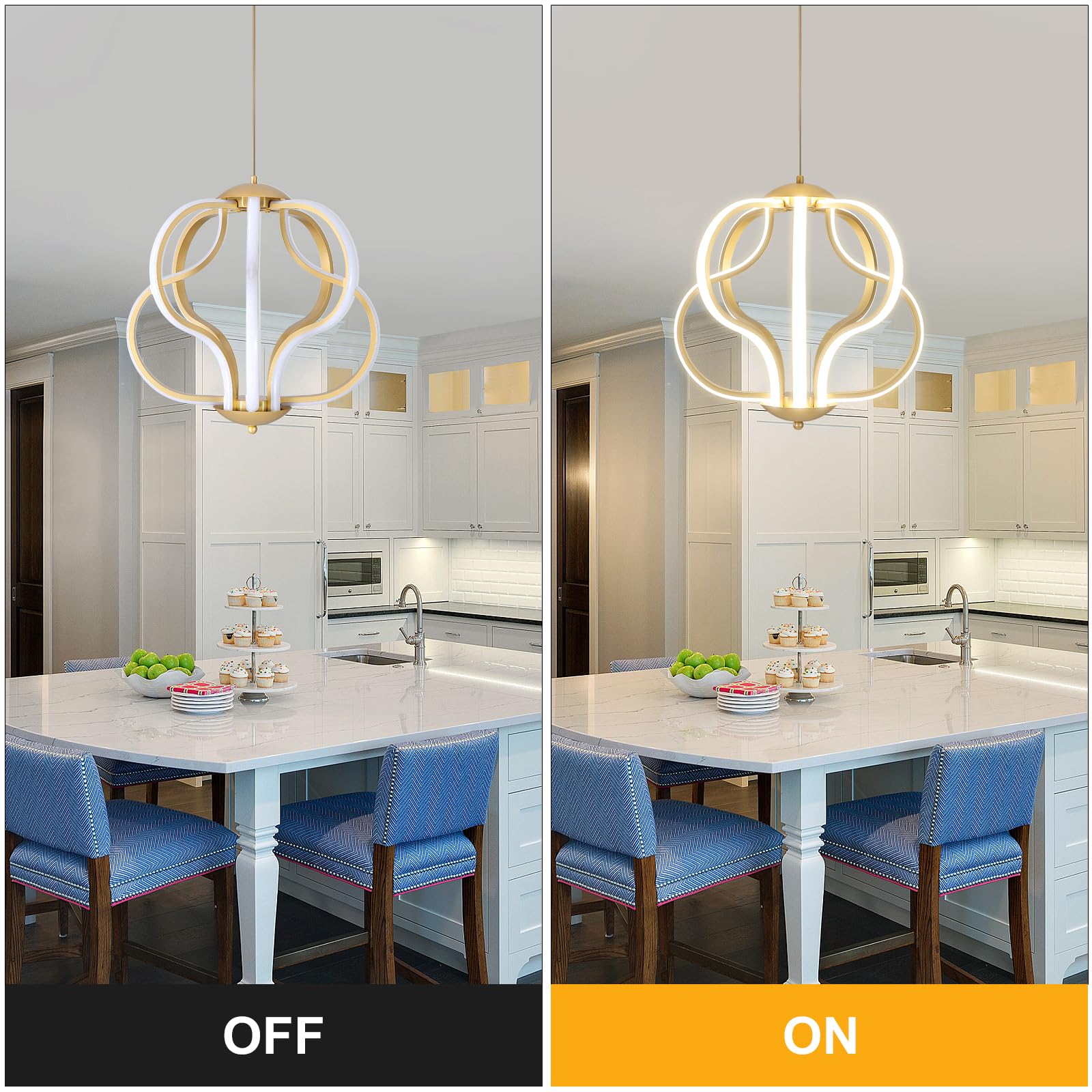 Modern Led Chandelier,Chrome Hanging Pendant Lights for Dining Room Foyer Entryway Kitchen Living Room 8 Lights