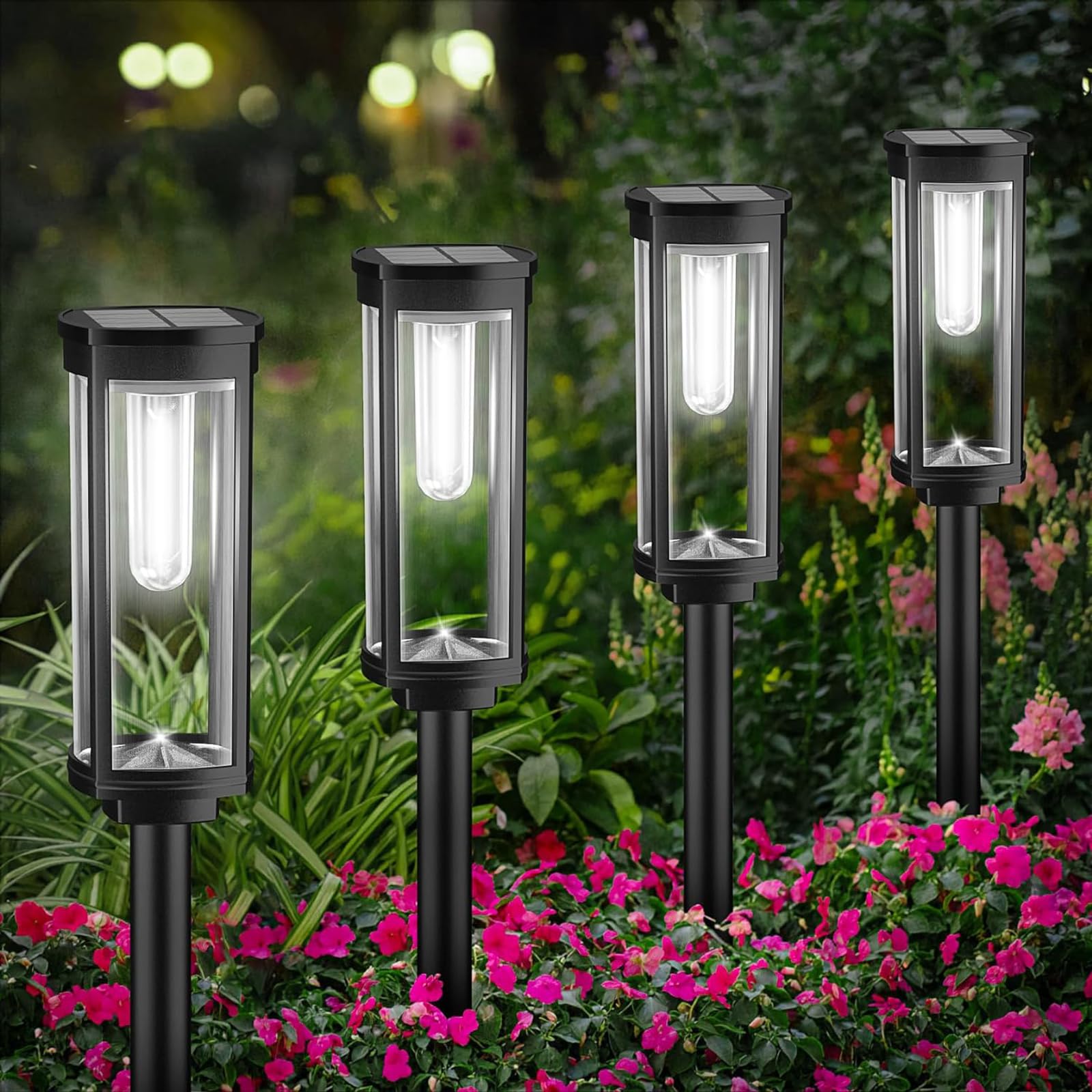 Bright Solar Pathway Lights Outdoor, 8 Pack Solar Powered Garden Lights Waterproof, Auto On/Off Solar Yard Lights for Lawn Patio Walkway Driveway Decor Landscape Lighting