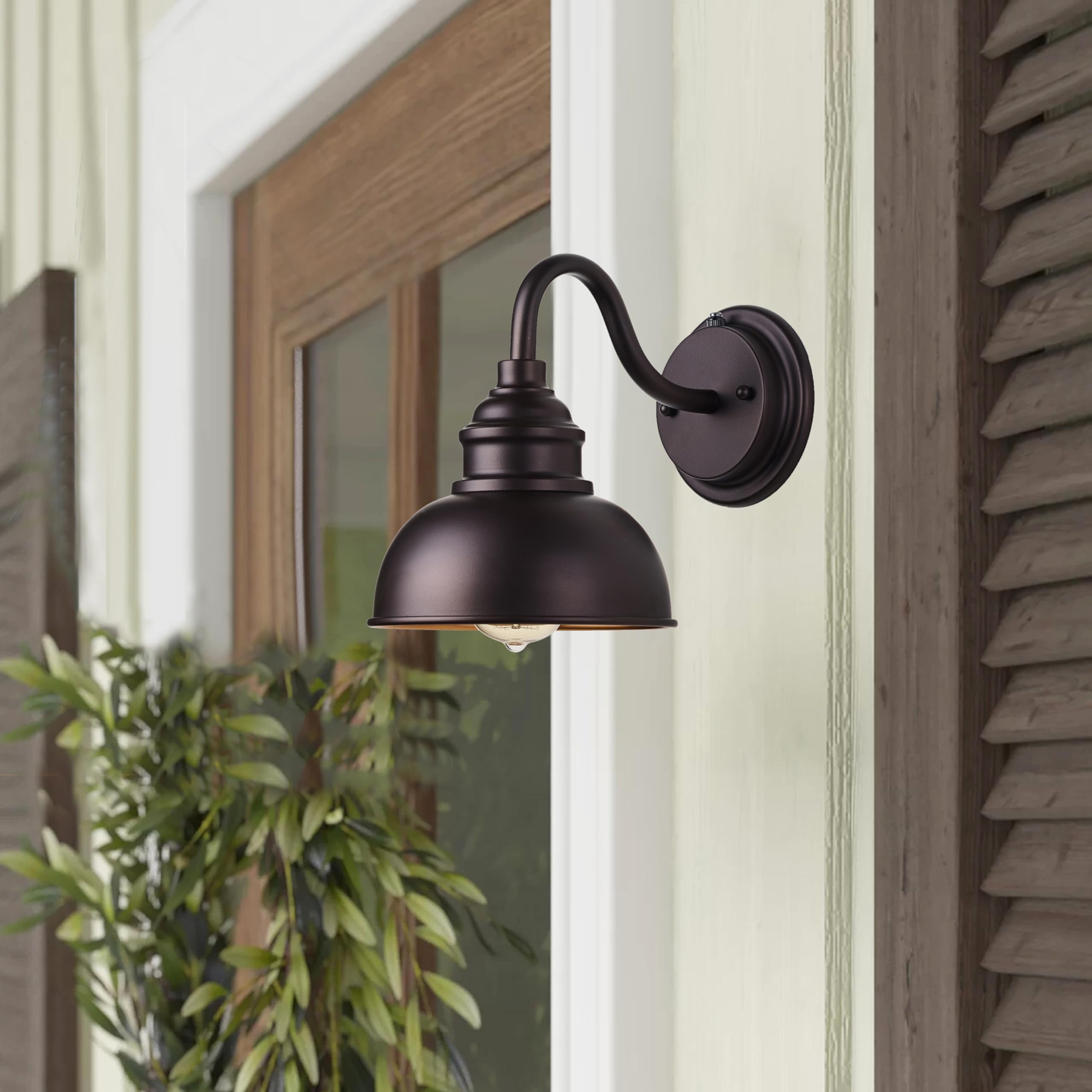 Oil Rubbed Bronze Exterior Wall Light Fixture, Outdoor Wall Lantern with Clear Water Glass, Outside Light for House Entryway Porch