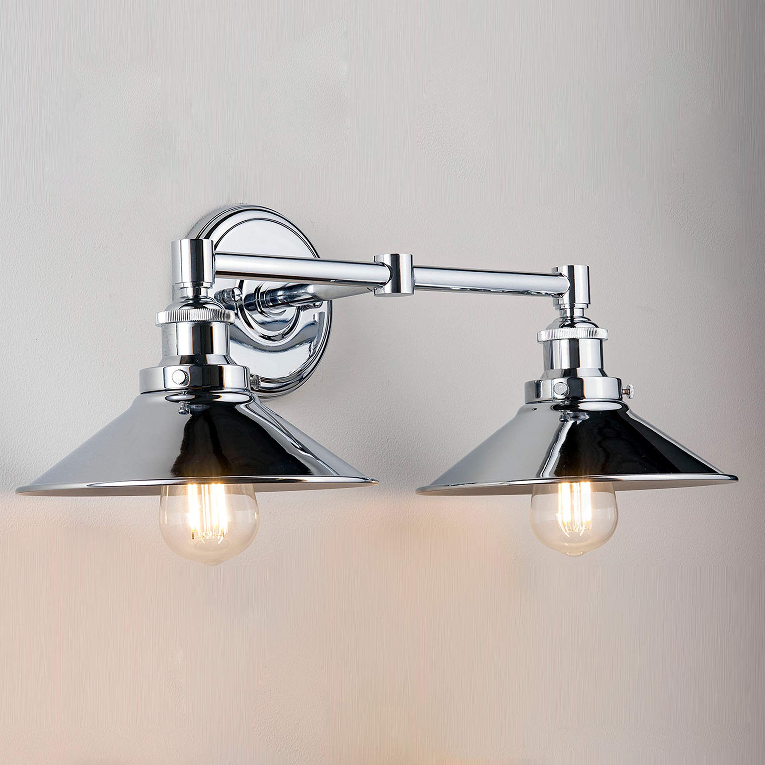 2 Light Bathroom Vanity Light Industrial Brushed Nickel Bathroom Light Fixtures above Mirror Bathroom Light Farmhouse Vanity Lights for Bathroom Lighting, Bulb Included