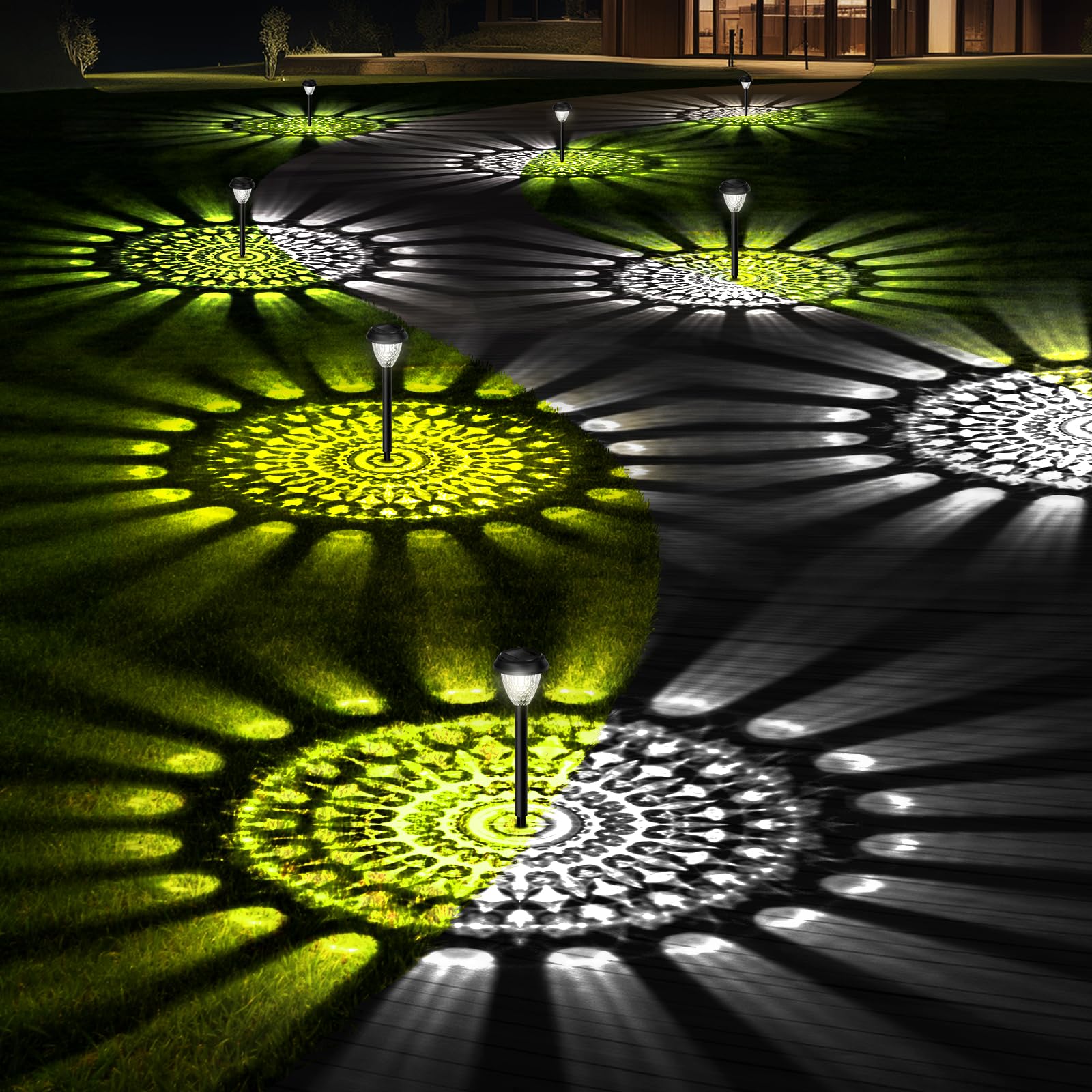 Super Bright Solar Lights for Outside, Up to 12H Solar Lights Outdoor Waterproof, 8 Pack Outdoor Lights Decorative, Garden Lights Dusk to Dawn Auto On/Off,Solar Pathway Lights for Yard,Landscape