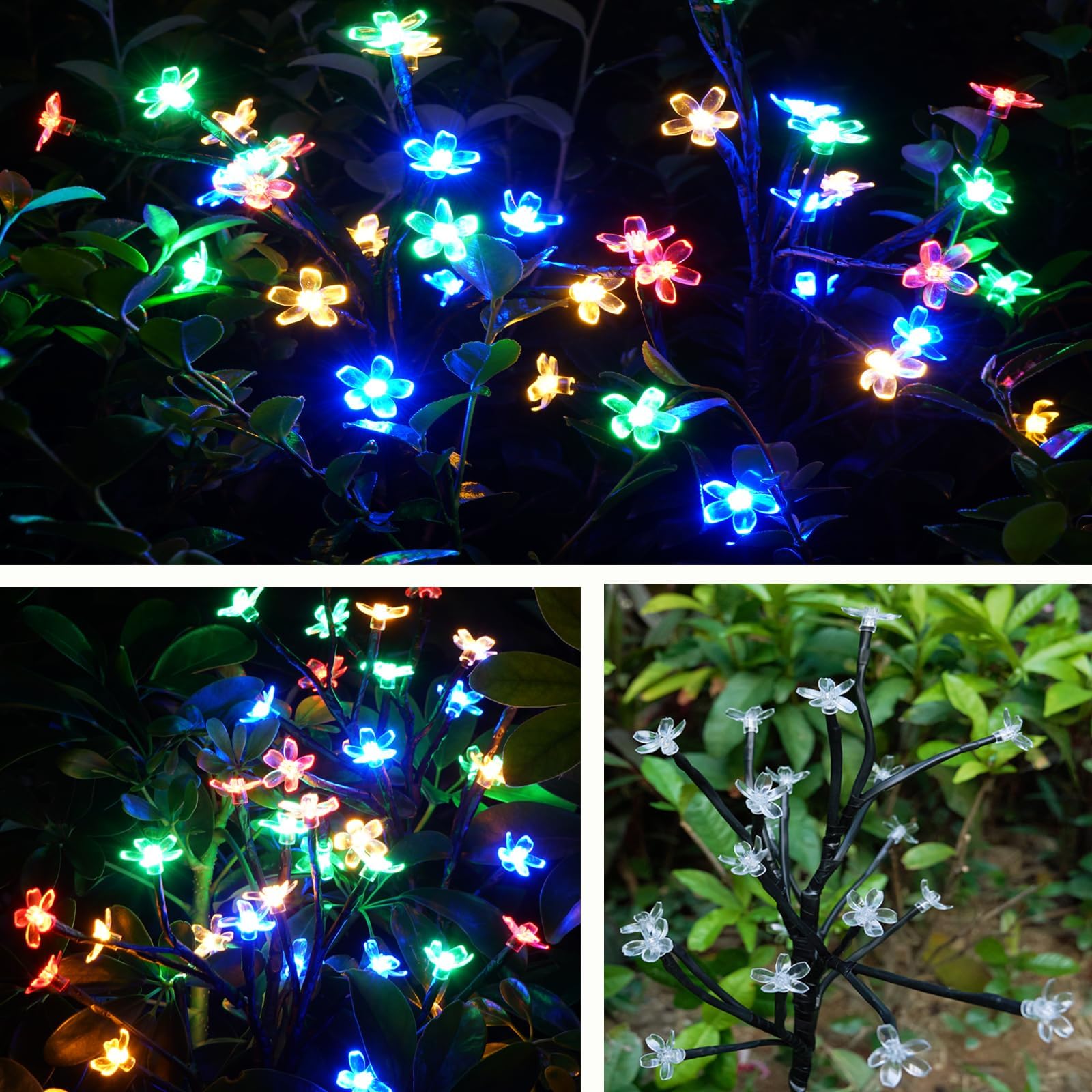 Solar Flowers Lights Garden Decor, Solar Garden Lights Outdoor Decorative,2Pack 40LED Solar Lights Outdoor Garden Waterproof Fairy Lights for Outside Yard,Lawn Decorations Gardening Gifts