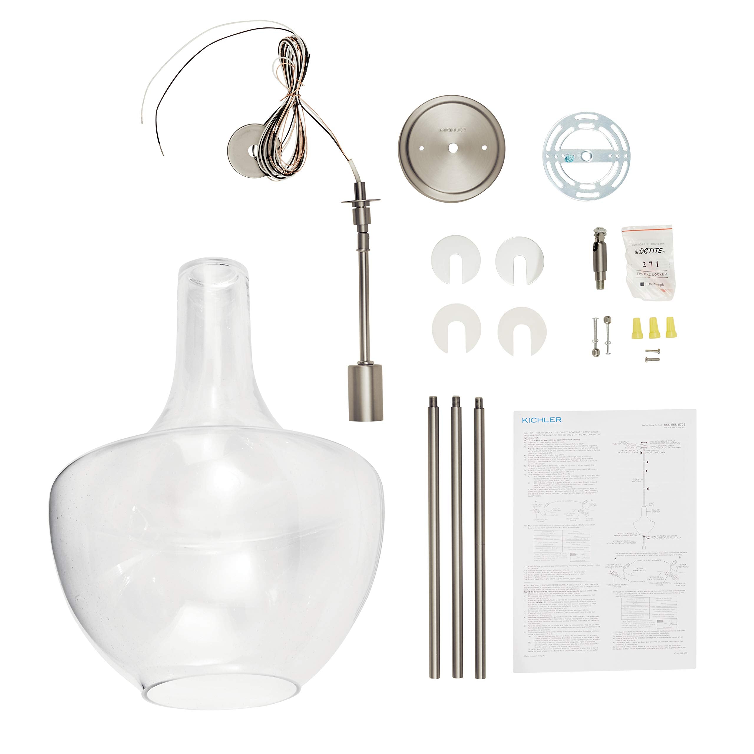 19.75" Kitchen Bell Pendant in Olde Bronze®, 1-Light Clear Glass Pendant Light, (19.75" H x 13.75" W), 42046OZ