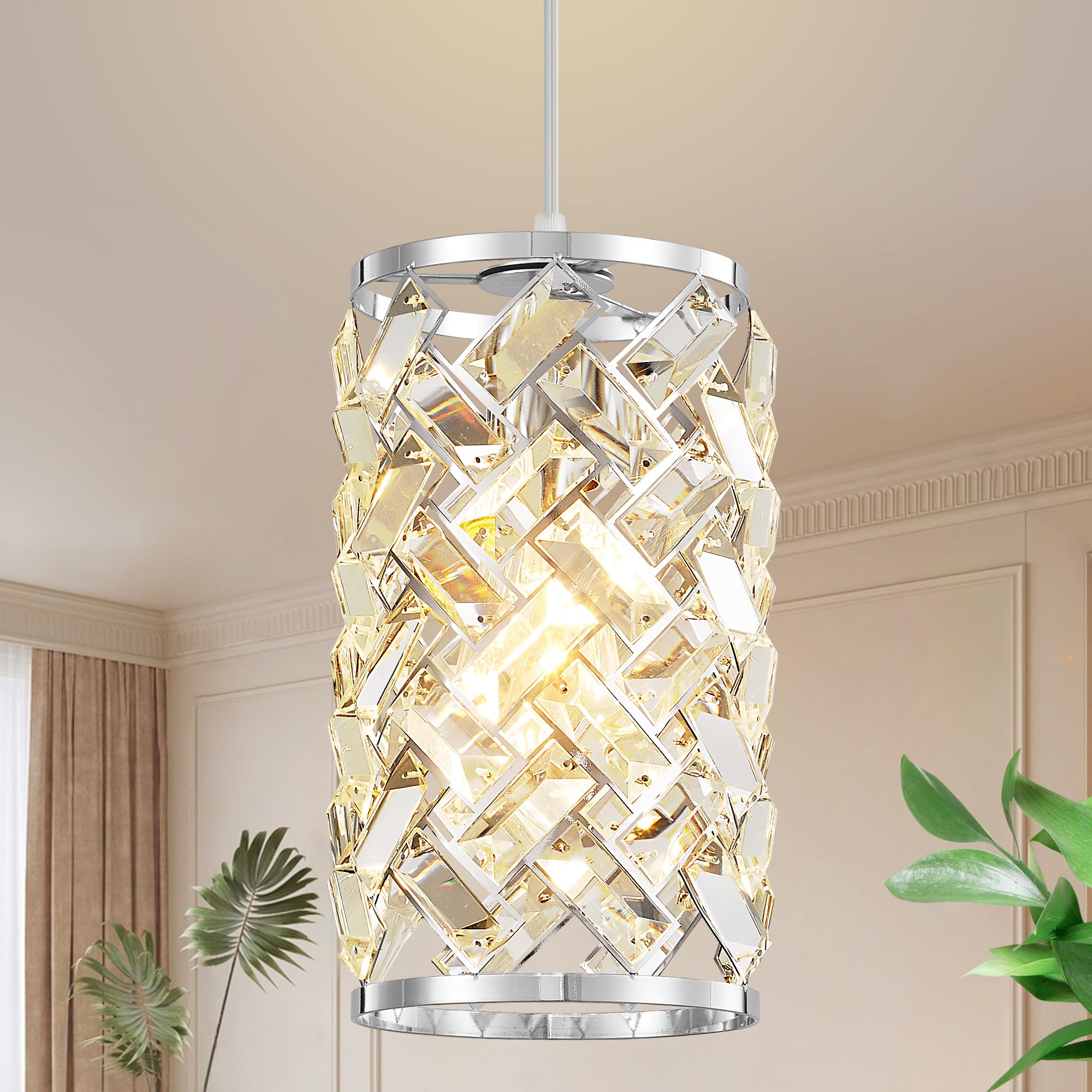 Modern Crystal Gold Pendant Light Fixtures for Kitchen Island Luxury Gold Chandelier Perfect for Dining Room, Bedroom, Kitchen, Living Room