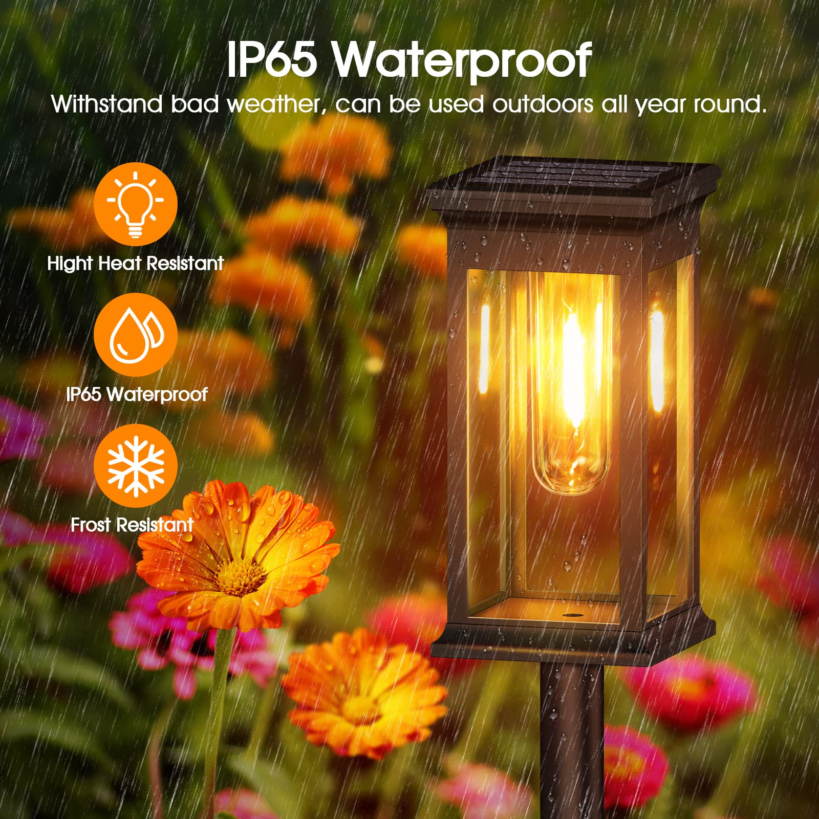 Solar Pathway Lights Outdoor 8 Pack, 2X Bigger Solar Outdoor Lights, Bright Solar Garden Lights Outdoor Waterproof, Auto On/Off Outdoor Solar Lights for Yard Landscape Path Lawn Patio Walkway