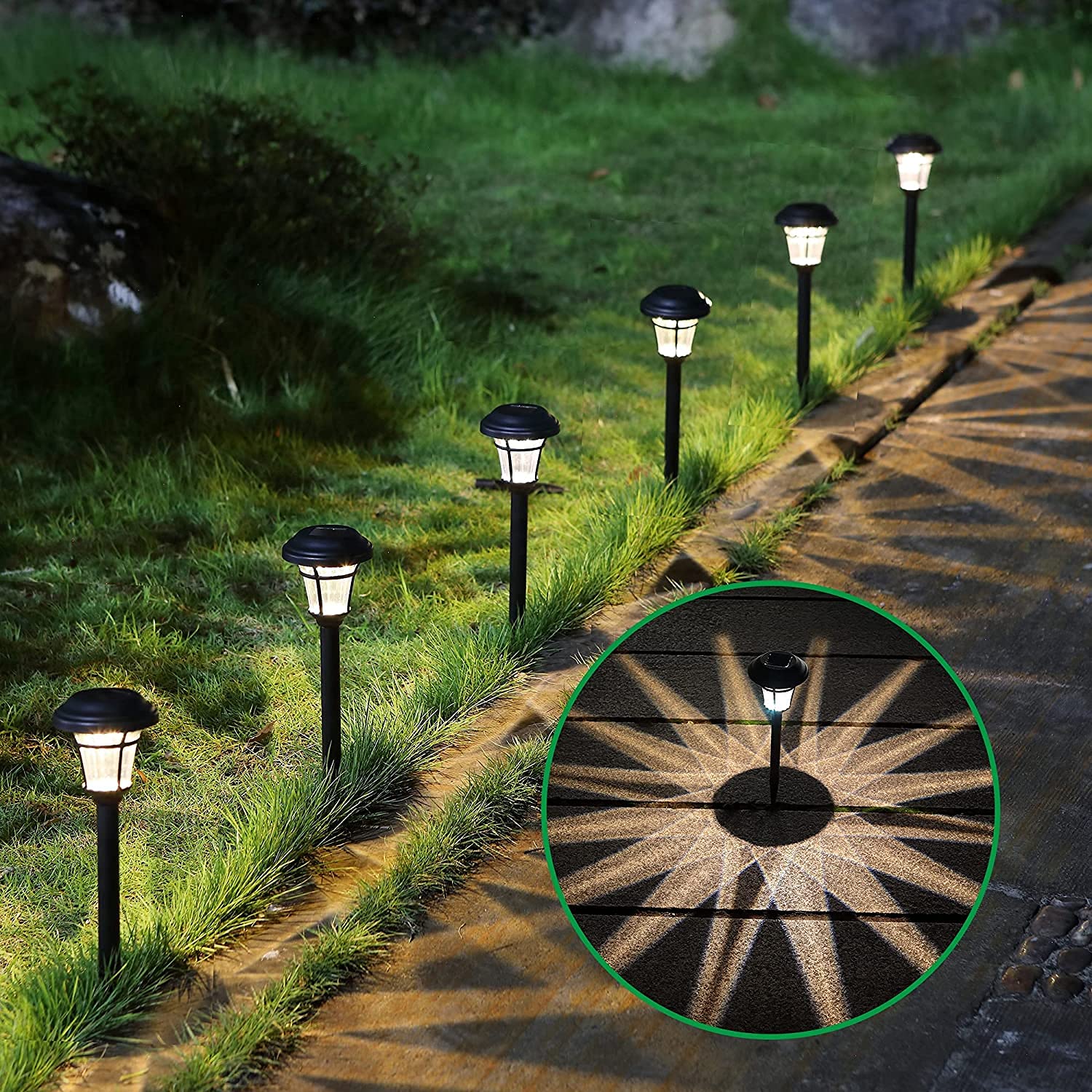 12 Pack Solar Pathway Lights Outdoor Solar Garden Lights for Patio, Yard, Driveway