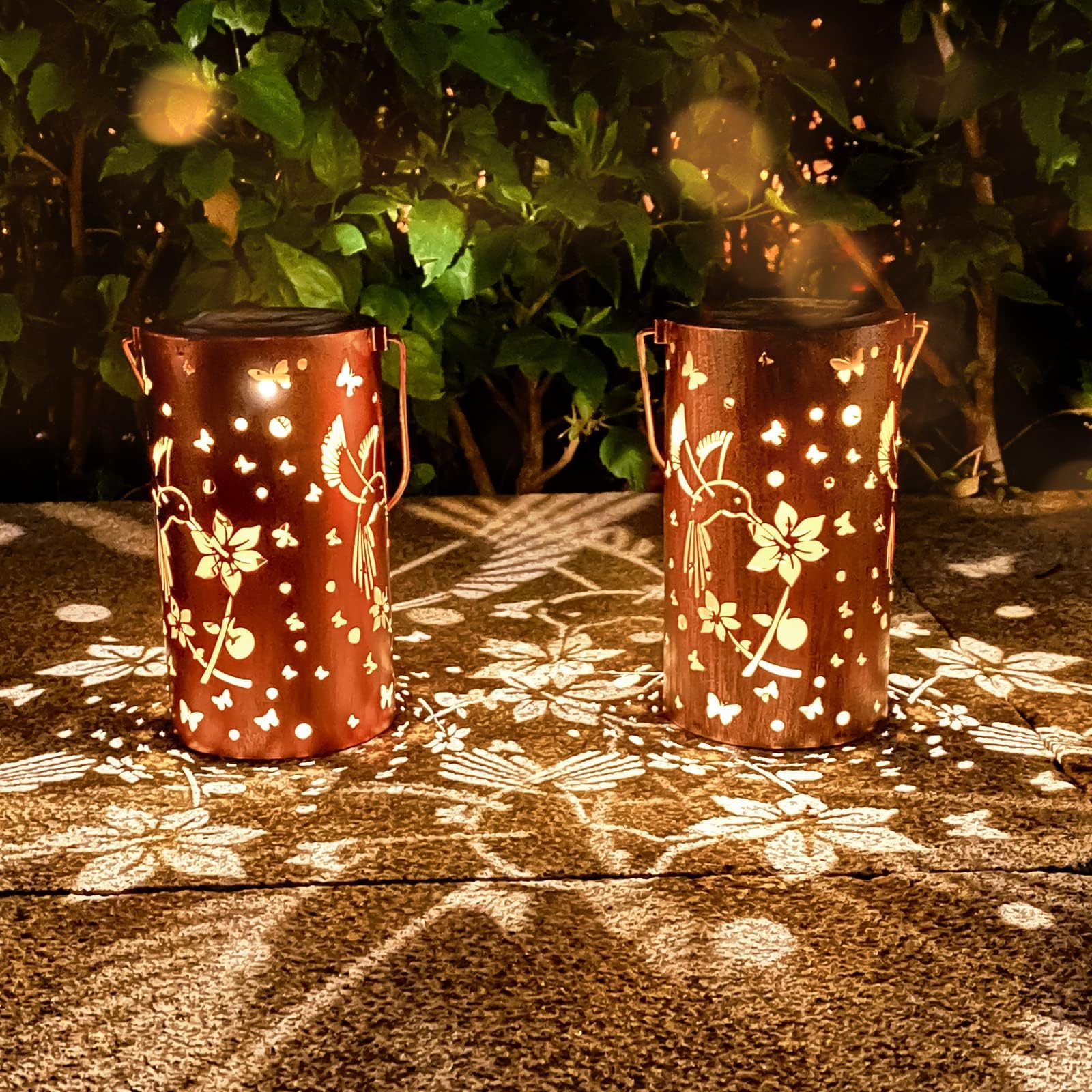 Hummingbird Solar Lantern Lights Outdoor Hanging, Metal Decor Lanterns-Waterproof LED Decorative Light for Garden Patio Yard Lawn Backyard Front Porch as Gifts for Mom Grandma Women