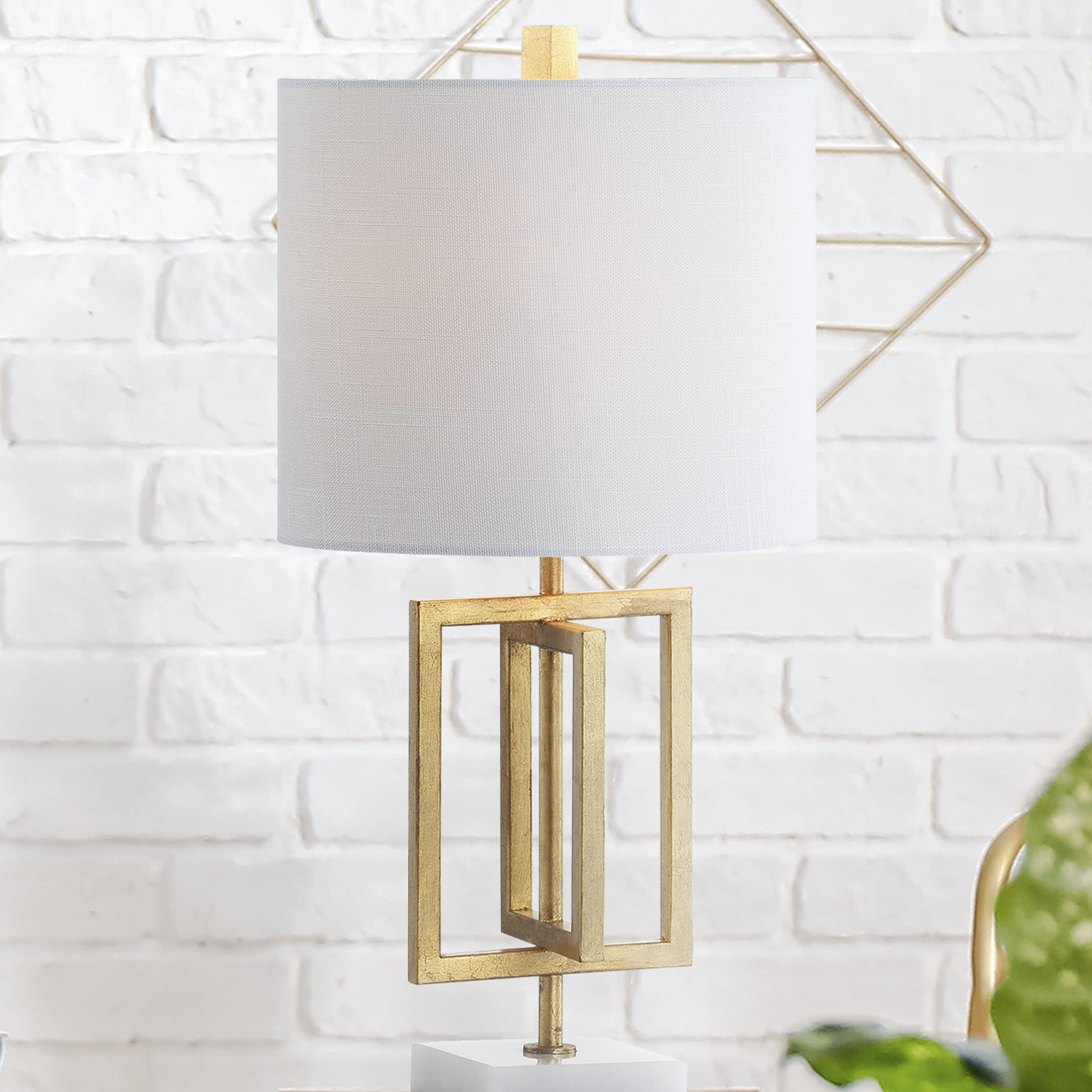 20.25" Metal/Marble LED Table Lamp Glam Contemporary Modern Bedside Desk Nightstand Lamp for Bedroom Living Room Office College Bookcase LED Bulb Included, Gold