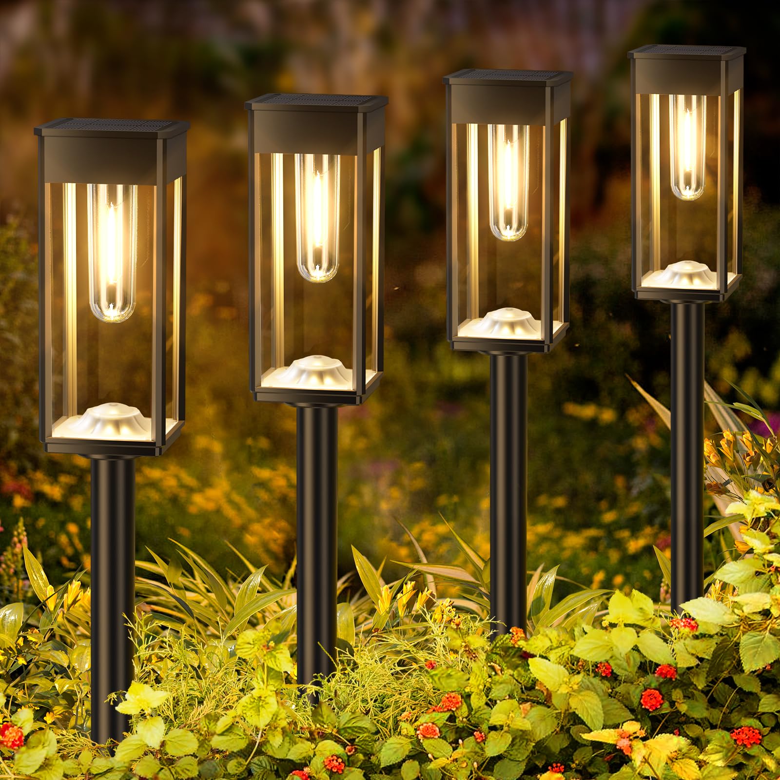 Solar Pathway Lights Outdoor,8 Pack Bright Solar Lights Outdoor,IP65 Waterproof Solar Garden Lights Solar Powered Landscape Lighting for Yard Patio Walkway Driveway Pathway (Cool White)