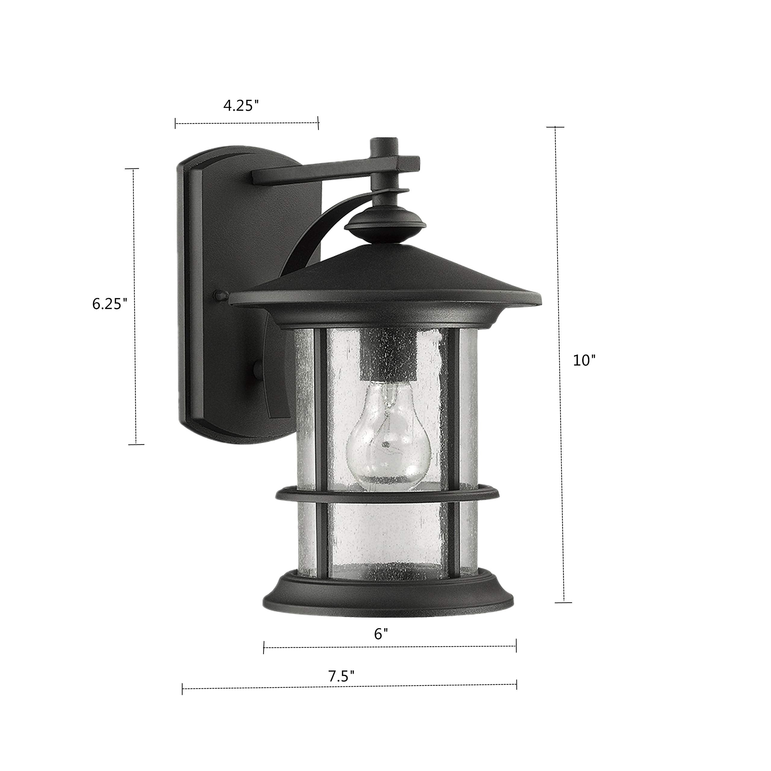 Oil Rubbed Bronze Outdoor Light Sconces Wall Mount, Clear Seedy Glass Large Exterior Porch Wall Lantern, 12.5" Outside Lights for House, Front Porch, Patio, Backyard