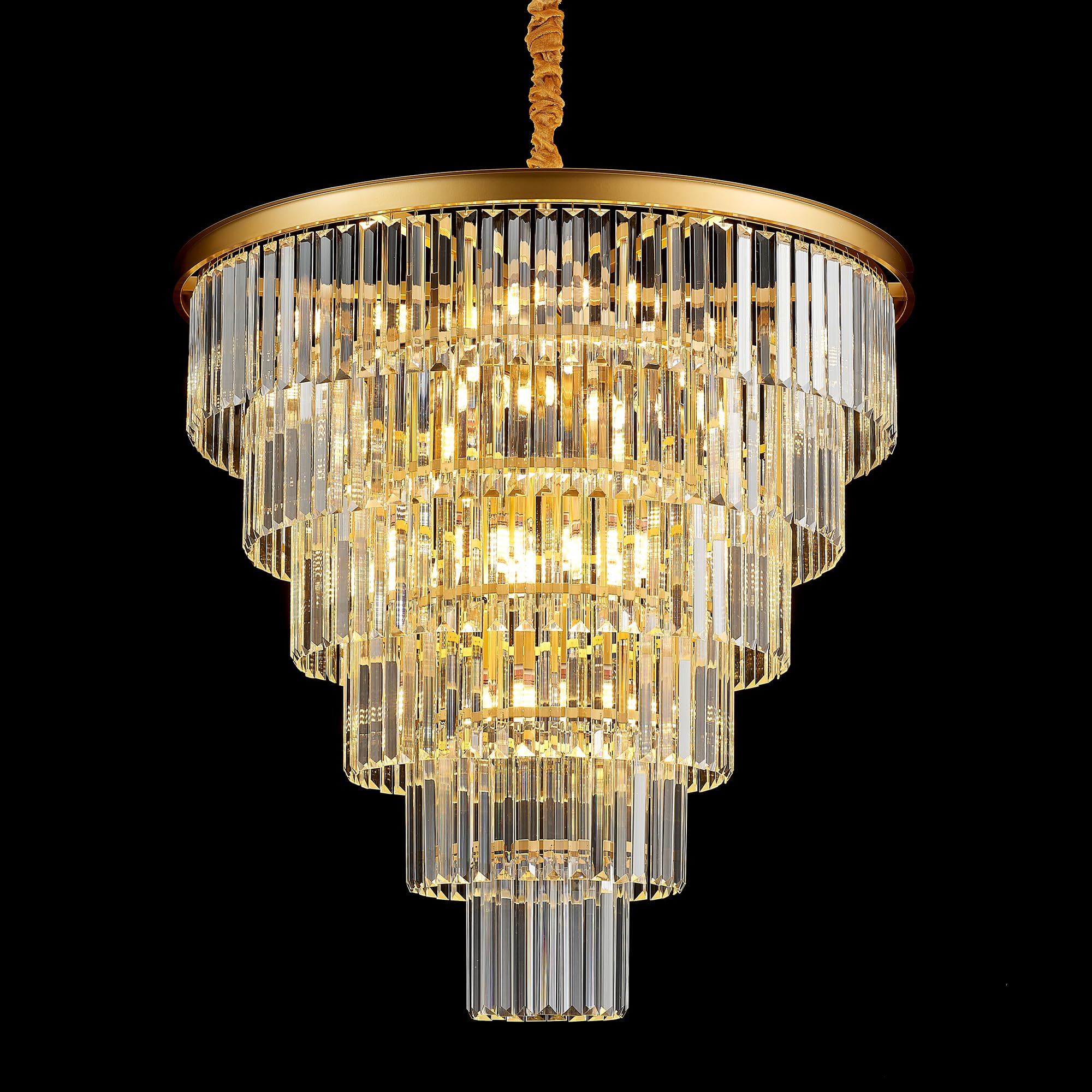 Gold Crystal Pendant Light Mini Modern Luxury Crystal Pendant Light Perfect for Dining Room, Bedroom, Kitchen, Living Room 3-Pack