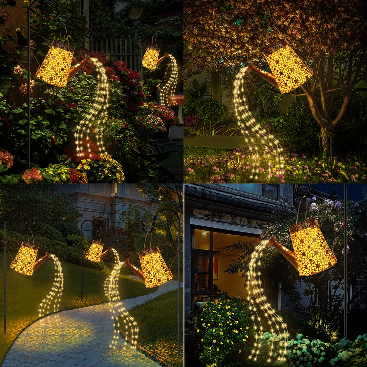 Solar Watering Can with Lights, Solar Outdoor Lights Decorative Solar Garden Lights Solar Lanterns Hanging Garden Lights for Garden, Yard, Patio, Pathway, Walkway Waterproof