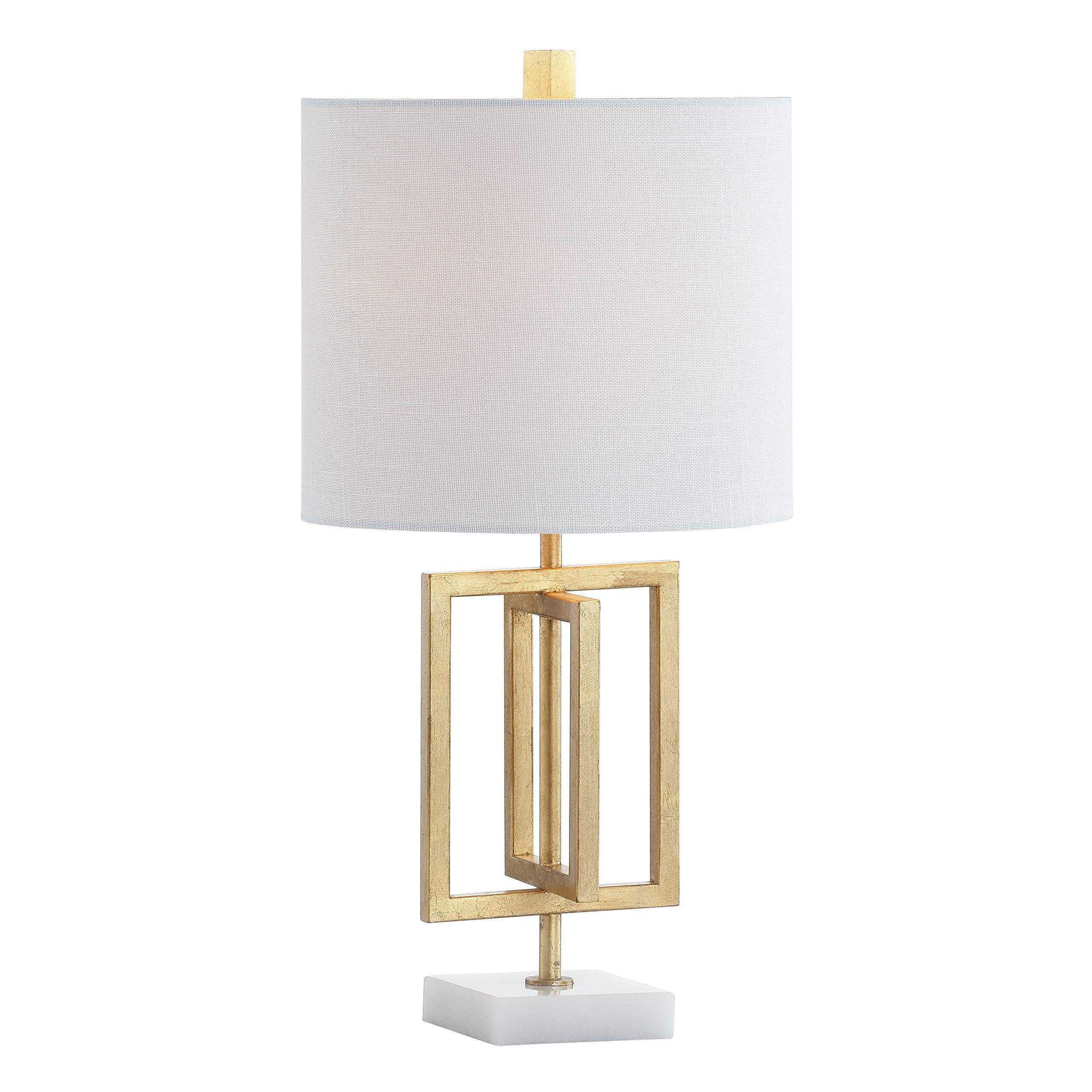 20.25" Metal/Marble LED Table Lamp Glam Contemporary Modern Bedside Desk Nightstand Lamp for Bedroom Living Room Office College Bookcase LED Bulb Included, Gold