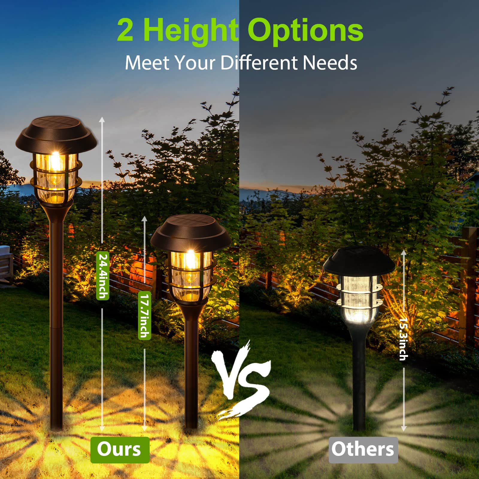 Solar Pathway Lights Outdoor, 8 Pack Bright Solar Lights Outdoor, IP65 Waterproof Auto On/Off Solar Garden Lights Solar Powered Landscape Lighting for Yard Patio Walkway Driveway