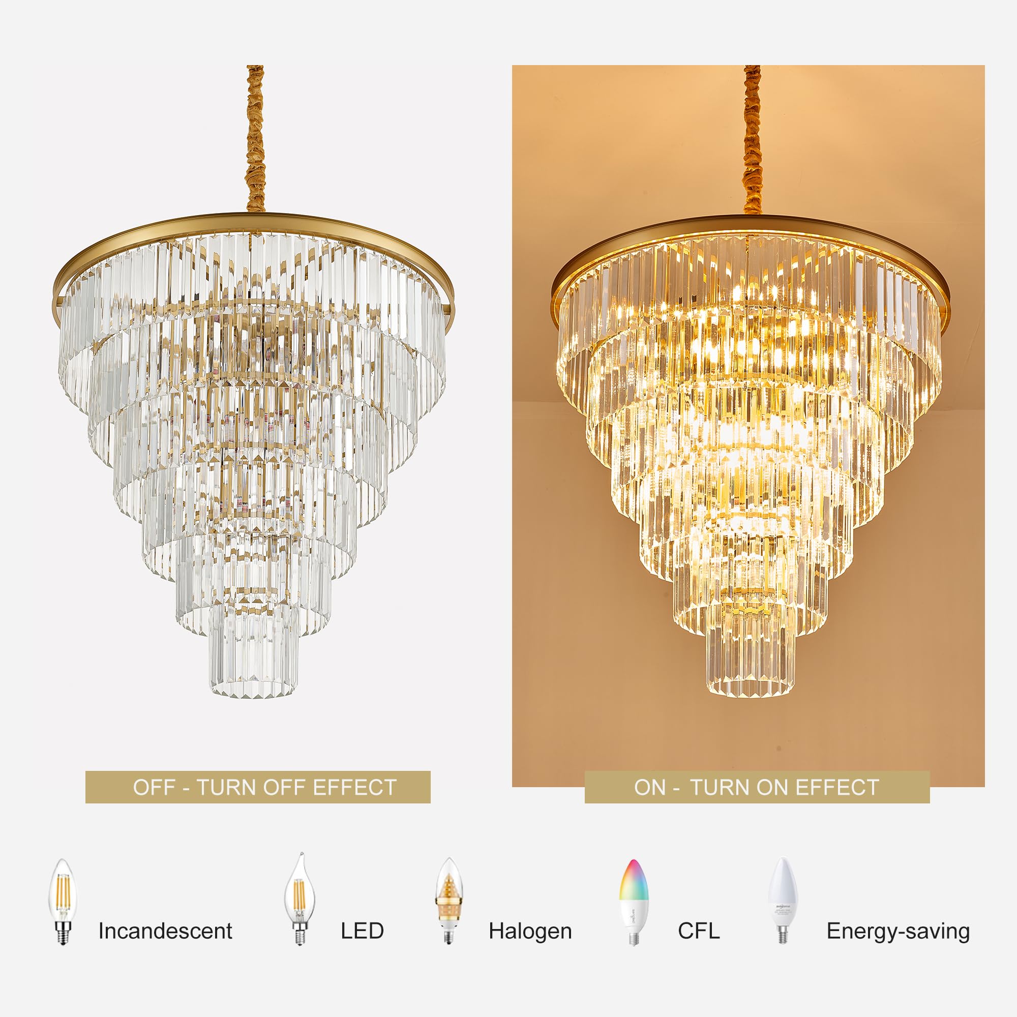 Gold Crystal Pendant Light Mini Modern Luxury Crystal Pendant Light Perfect for Dining Room, Bedroom, Kitchen, Living Room 3-Pack