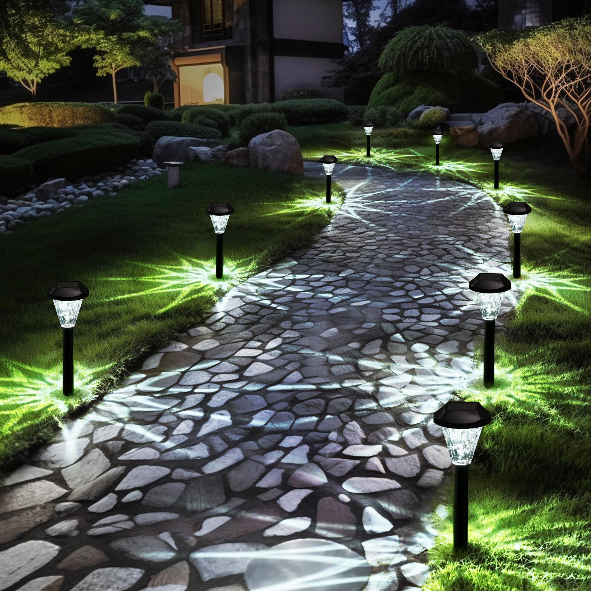 16 Pack Solar Lights Outdoor Waterproof,New Upgraded Solar Lights for Outside,Solar Garden Lights,Solar Outdoor Lights for Patio,Lawn,Yard and Landscape