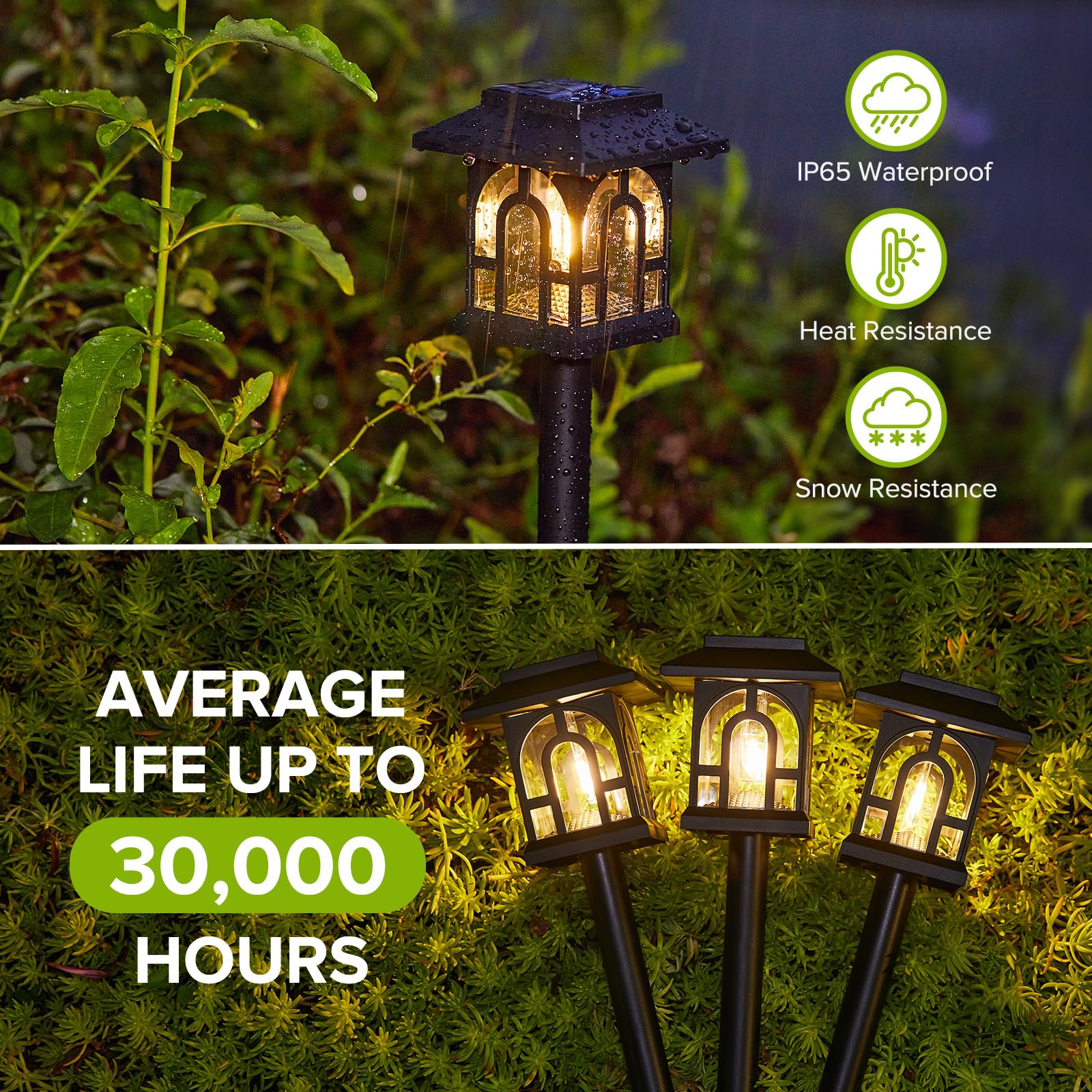 Solar Pathway Lights Outdoor, 10 Pack Retro Solar Landscape Path Yard Lights, Auto On/Off Solar Powered Outdoor Lights, Outdoor Solar Garden Lights for Outside Yard Lawn Patio Walkway Driveway