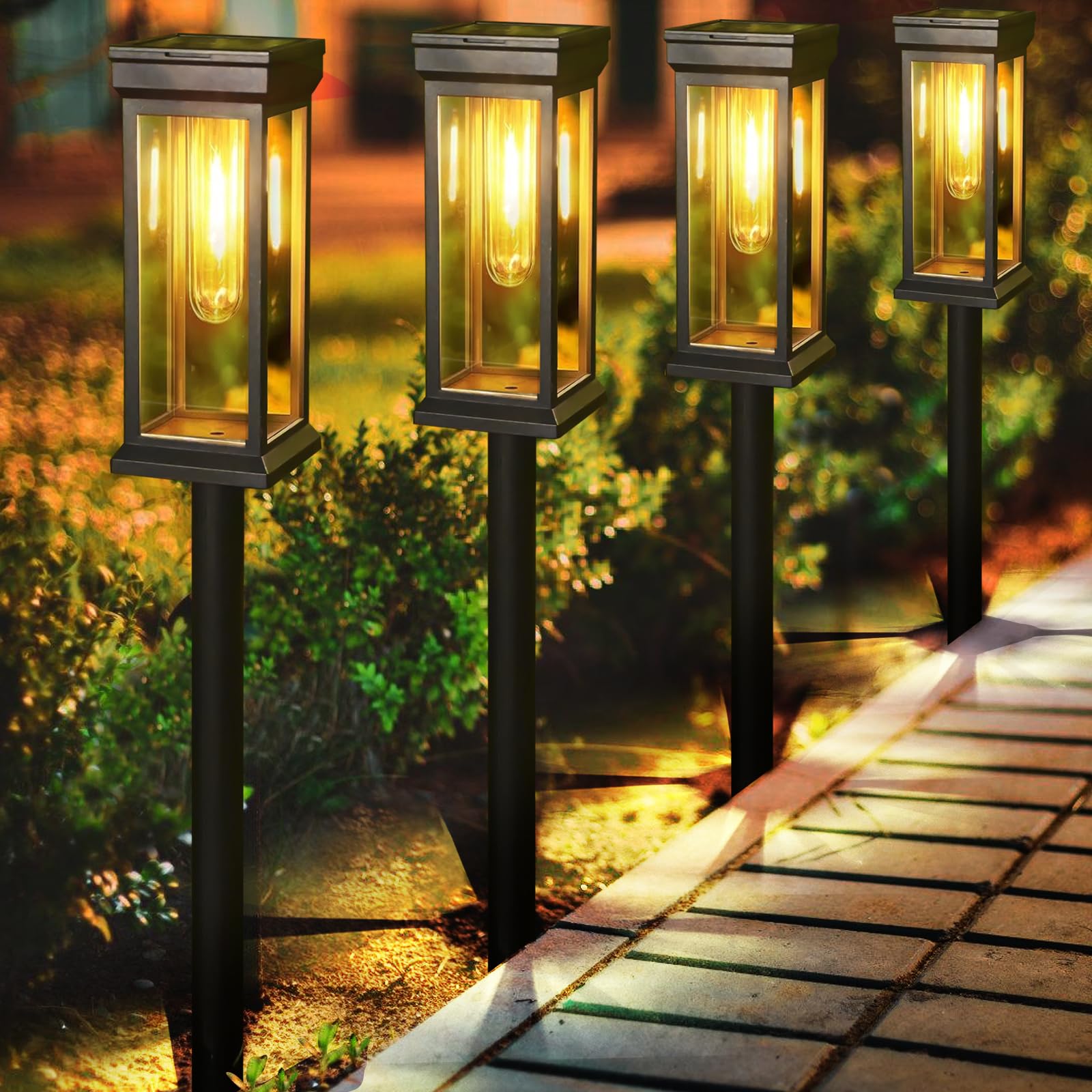 Solar Flame Lights Outdoor, 12LED 8Pack Solar Torch Lights with Flickering Flame, Landscape Lighting Waterproof for Outside, Solar Pathway Lights for Walkway, Driveway, Garden, Patio Decor