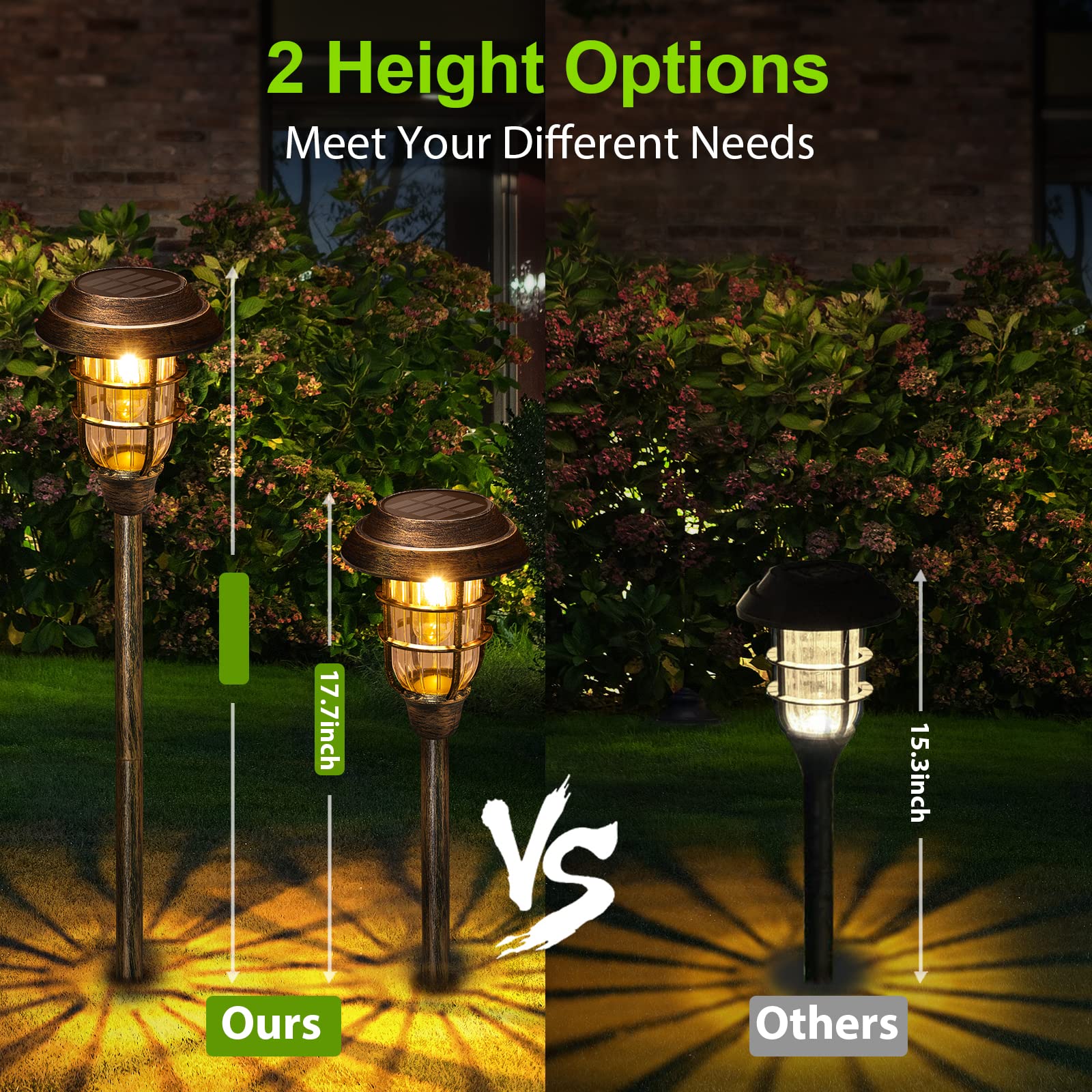 Solar Pathway Lights Outdoor, 8 Pack Bright Solar Lights Outdoor, IP65 Waterproof Auto On/Off Solar Garden Lights Solar Powered Landscape Lighting for Yard Patio Walkway Driveway