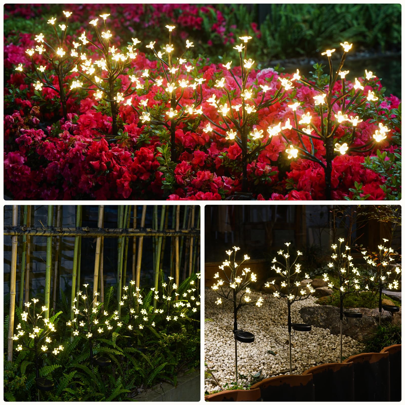 Solar Flowers Lights Garden Decor, Solar Garden Lights Outdoor Decorative,2Pack 40LED Solar Lights Outdoor Garden Waterproof Fairy Lights for Outside Yard,Lawn Decorations Gardening Gifts