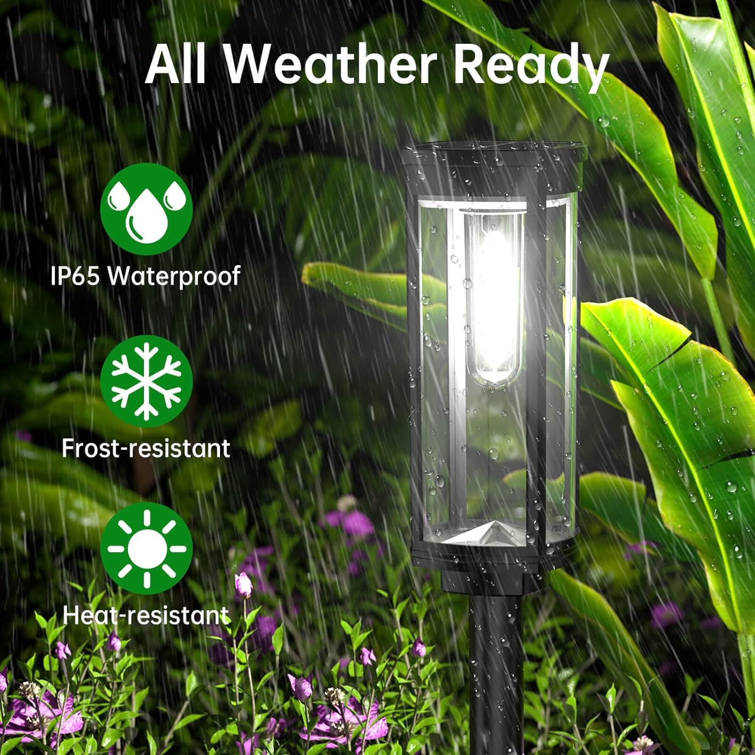 Bright Solar Pathway Lights Outdoor, 8 Pack Solar Powered Garden Lights Waterproof, Auto On/Off Solar Yard Lights for Lawn Patio Walkway Driveway Decor Landscape Lighting