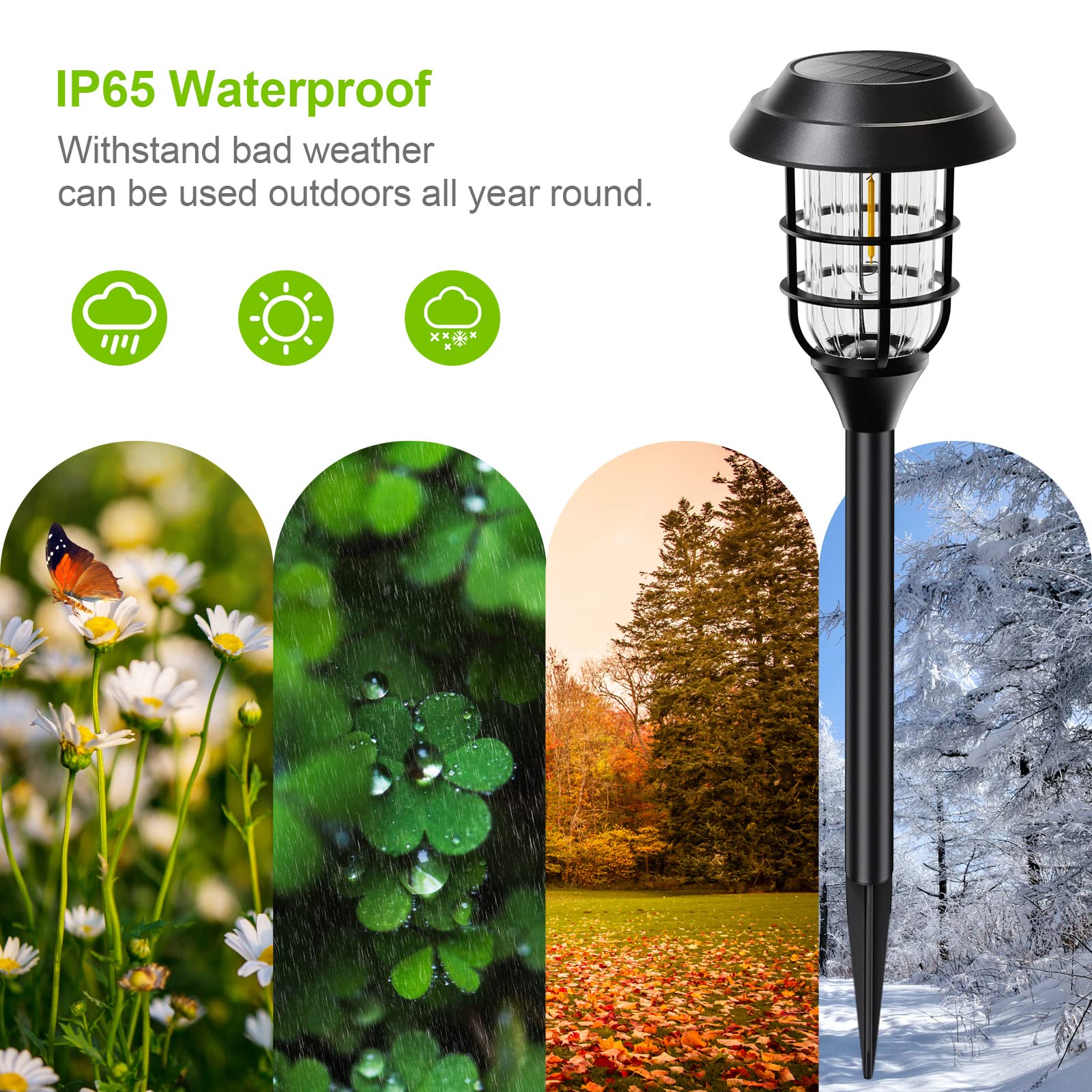 Solar Pathway Lights Outdoor, 8 Pack Bright Solar Lights Outdoor, IP65 Waterproof Auto On/Off Solar Garden Lights Solar Powered Landscape Lighting for Yard Patio Walkway Driveway