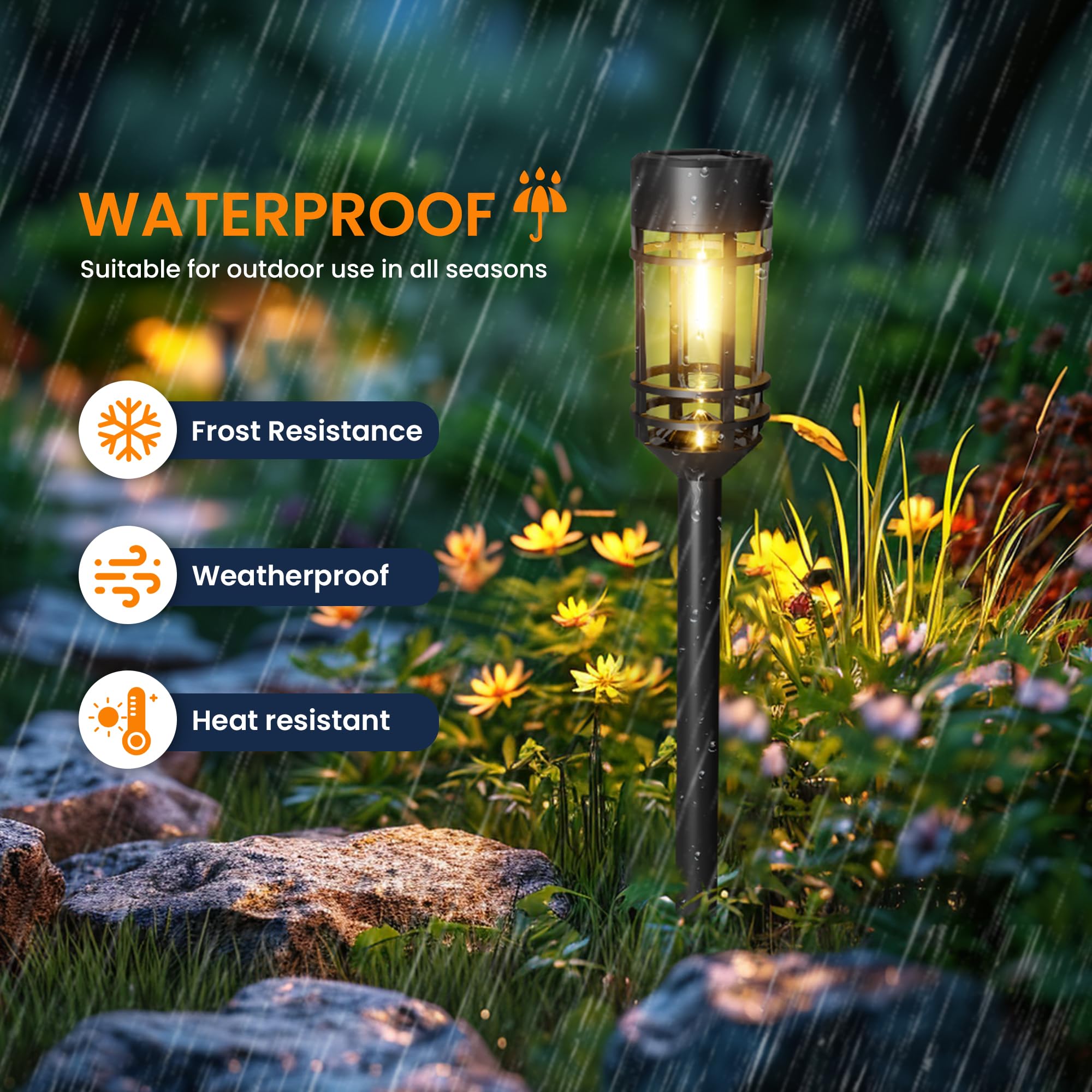 Solar Pathway Lights 10 Pack, Outdoor Solar Lights Waterproof, Path Lights Solar Powered for Walkway Driveway Yard Patio Lawn Garden Decor (Warm White)