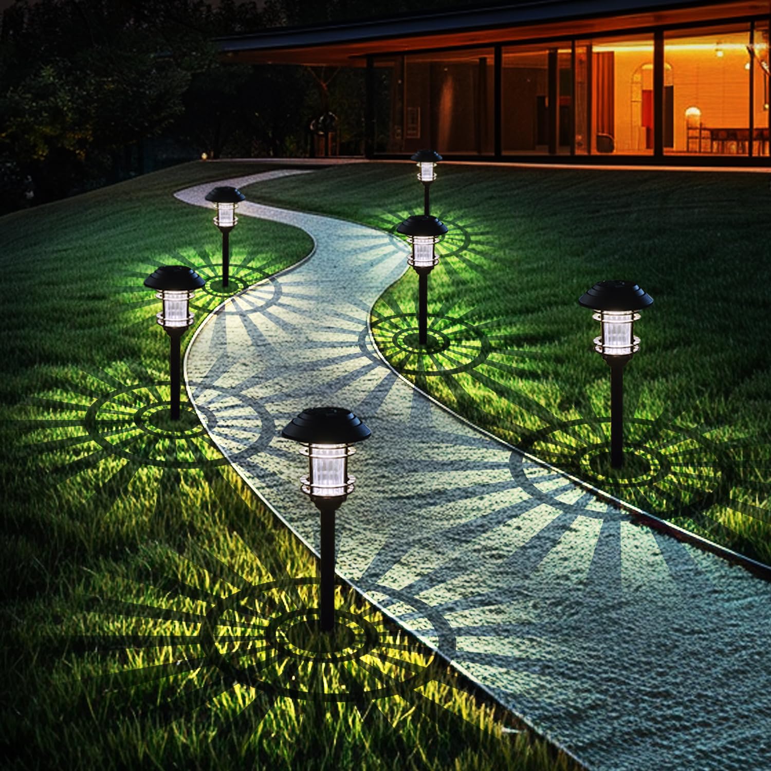 Solar Lights Outdoor Waterproof, 8 Pack LED Solar Garden Lights for Yard, Patio, Walkway, Landscape, Planter