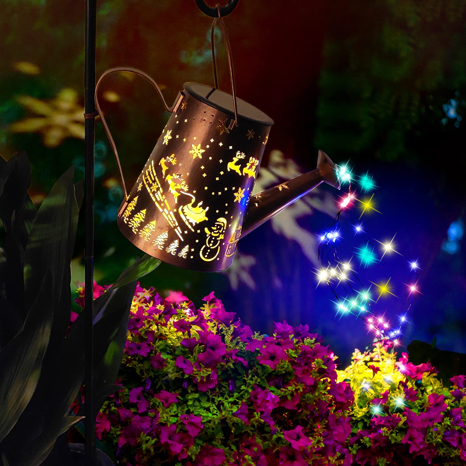 Solar Lights Outdoor Garden Decorations,Watering Can Landscape Light Large Hanging Lantern ,Outside Waterproof Patio Decor Perfect Gardening Gift