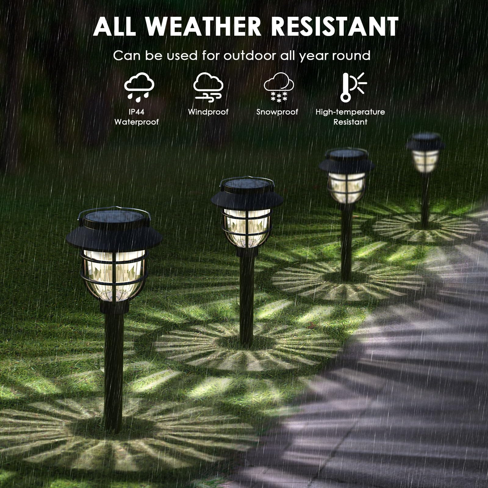 10 Pack Solar Pathway Lights Outdoor - Bright Solar Powered Garden Lights with Warm White LED, Auto On/Off Waterproof Path Lights Decorative, Landscape Lighting for Yard Patio Walkway Driveway