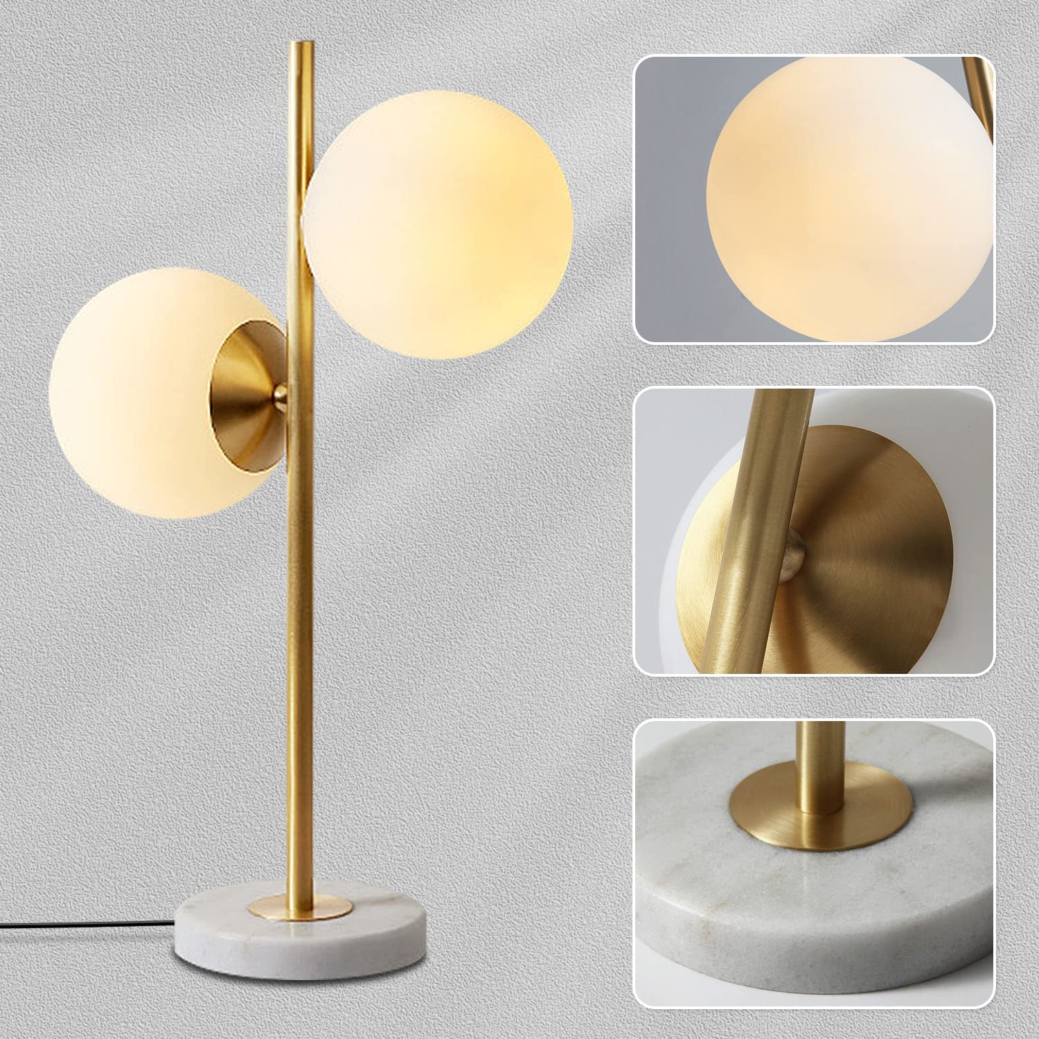 Modern Bedside Night Lamp Mini Gold Table Light Metal Brass Finished Bedside Desk Lamp with Milky White Shade for Living Room Bedroom (Bronze, Oval)