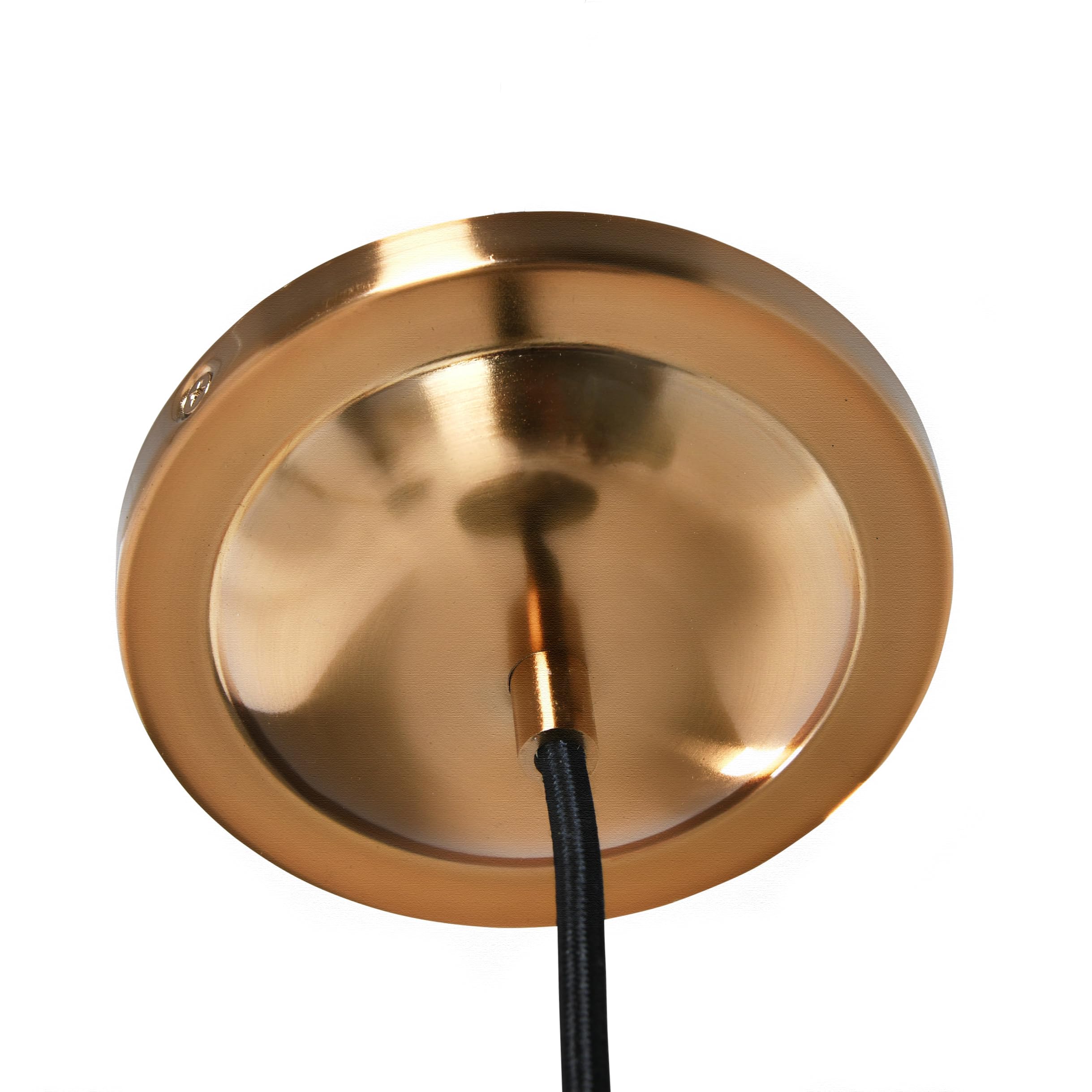 Caged Dome Metal Semi-Flush Mount Ceiling Light, Brushed Brass and Navy Blue