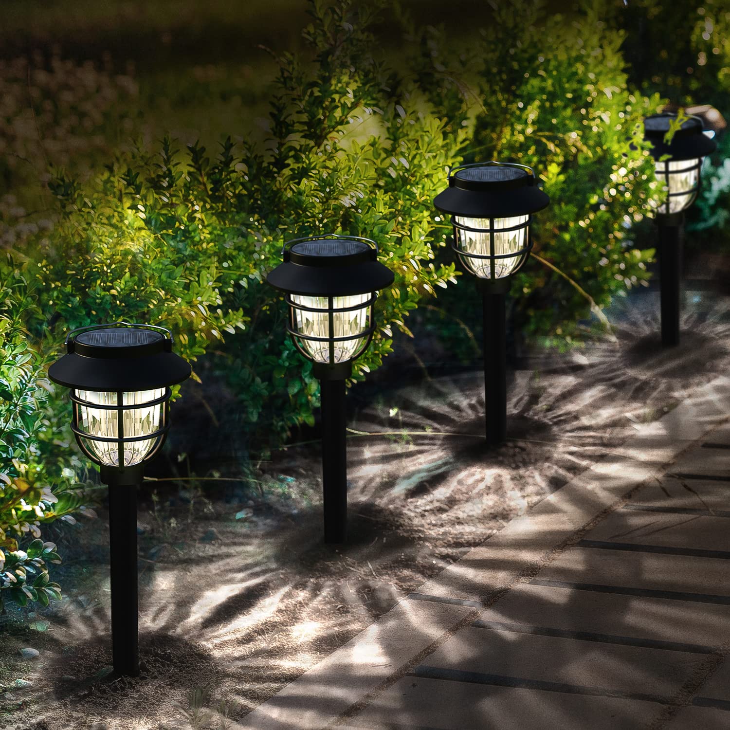 10 Pack Solar Pathway Lights Outdoor - Bright Solar Powered Garden Lights with Warm White LED, Auto On/Off Waterproof Path Lights Decorative, Landscape Lighting for Yard Patio Walkway Driveway