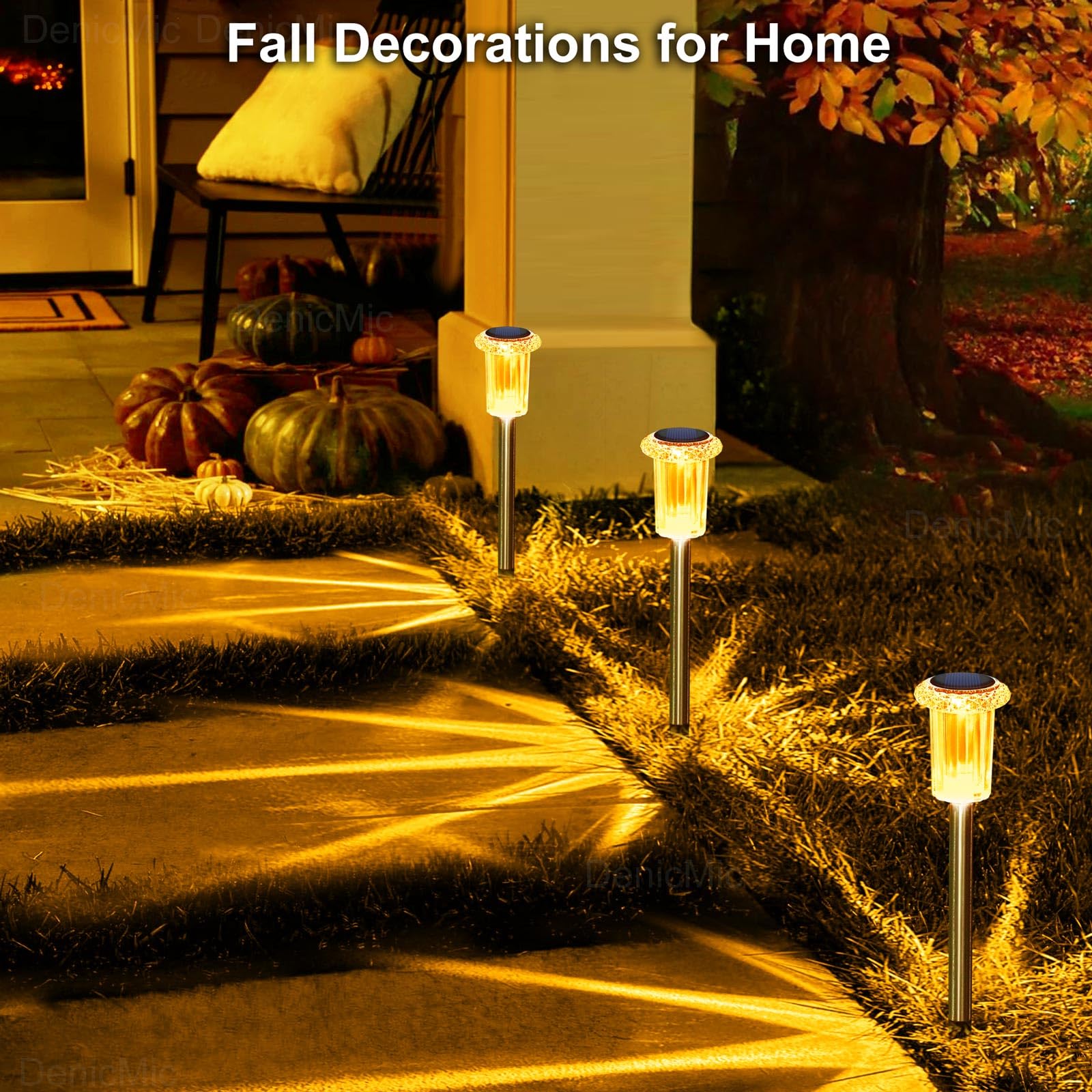 Solar Lights Outdoor 10 Pack Solar Pathway Lights Outdoor Waterproof Solar Garden Lights LED Stainless Steel Outdoor Solar Lights for Yard Path Walkway Driveway Garden Decor (Cold White)