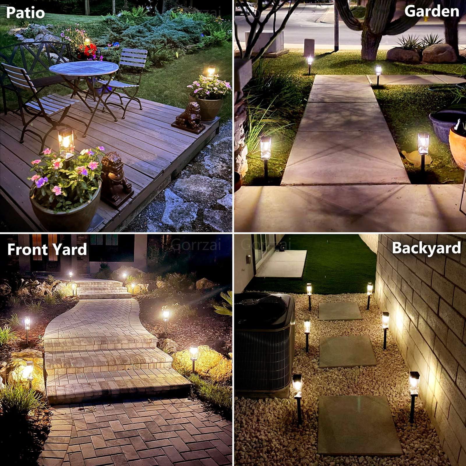 Solar Pathway Lights 8 Pack Solar Outdoor Lights, Upgraded Stainless Steel Garden Lights with LED Tungsten Filament Bulb, Waterproof Solar Power Driveway Lights for Landscape Walkway Yard Lawn