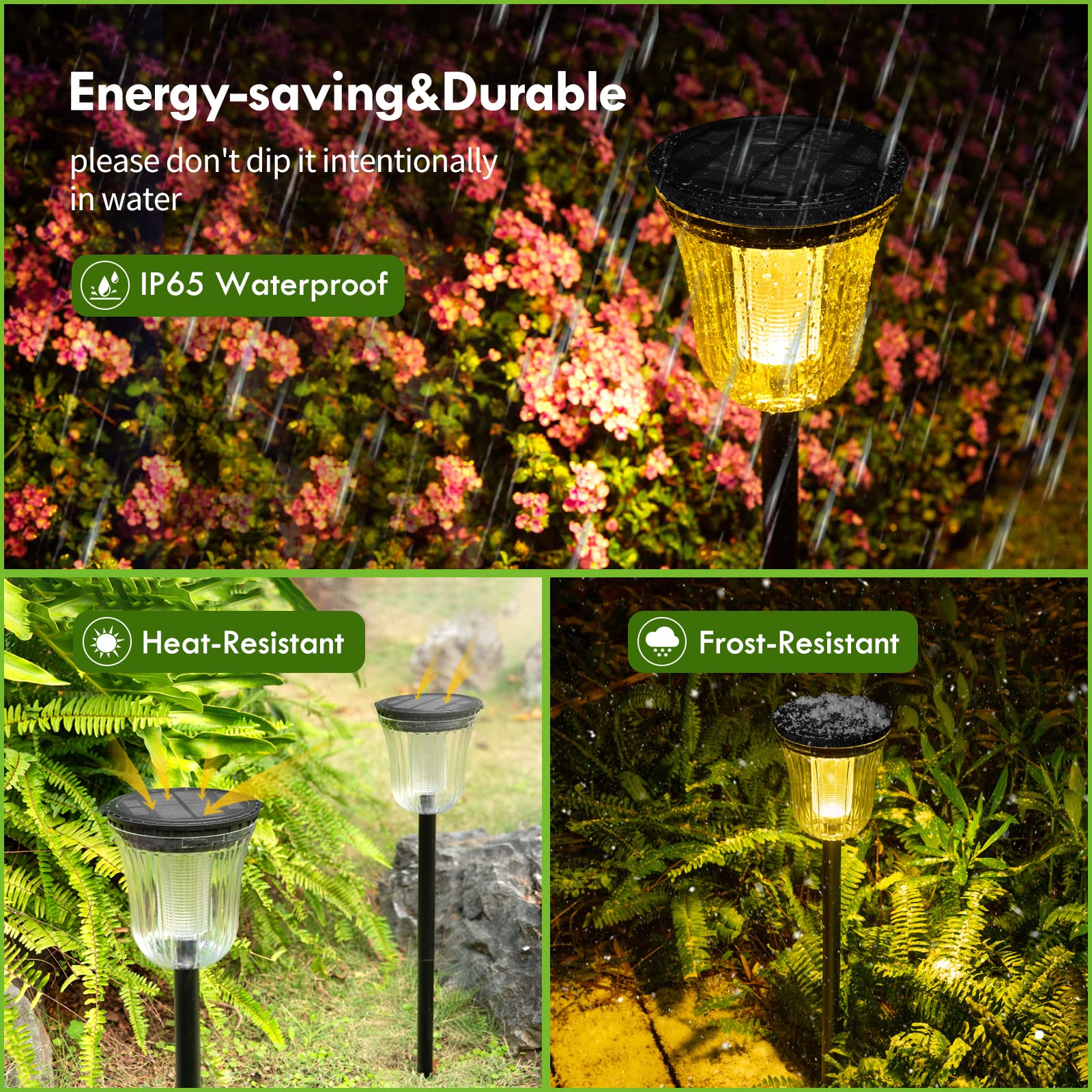 Outside Lights for Yard 6 Pack, Super Bright Solar Pathway Lights Outdoor Waterproof,Up to 14 Hrs Auto On/Off Solar Garden Lights, Solar Powered Landscape Lighting for Path Yard Garden Walkway