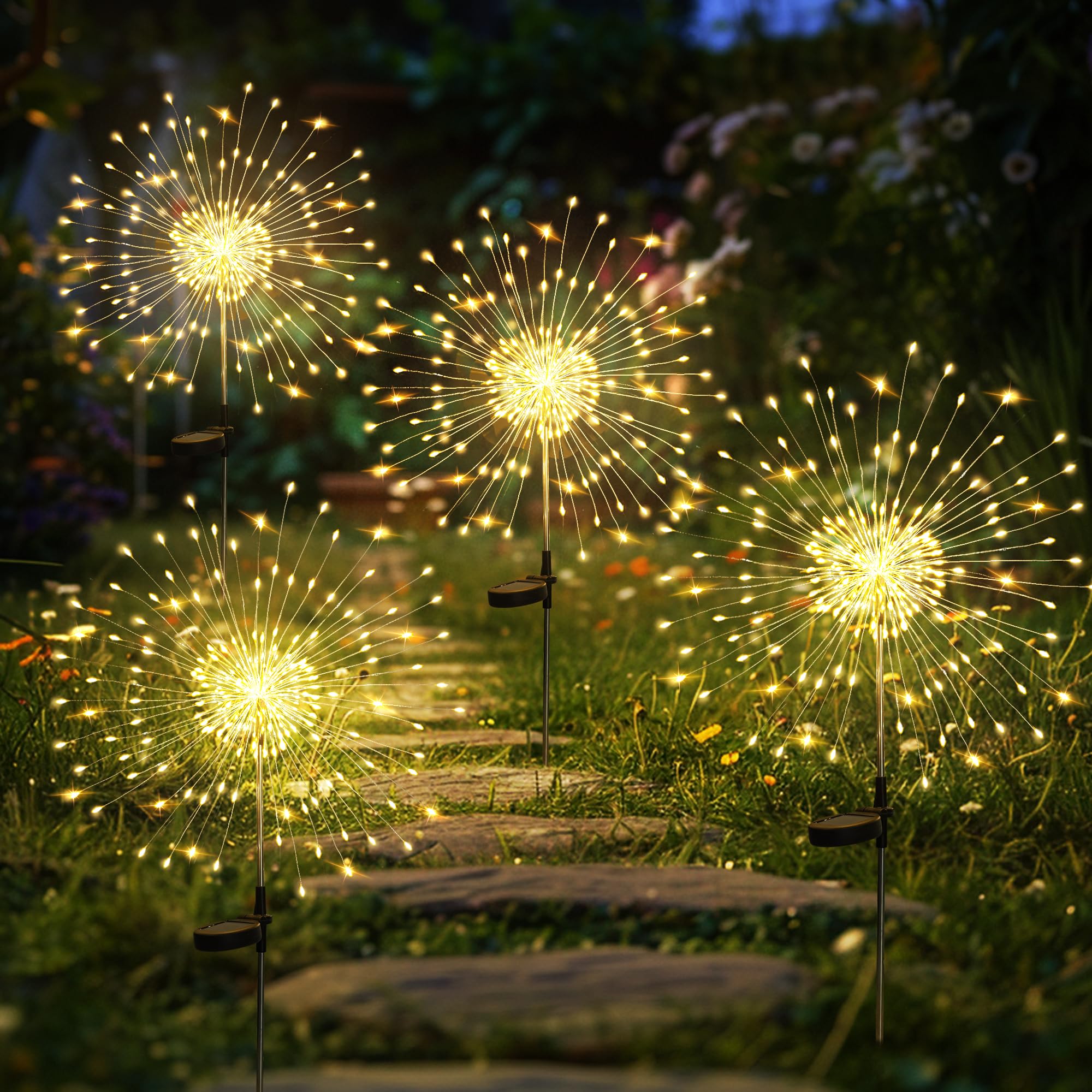 Garden Outdoor Decor Lights 120LED 2Pack, Solar Garden Lights for Yard Outside Fairy Garden Lights Decorative, Solar Lights for Yard Pathway Flowerbed Planter Balcony Patio Garden Decor