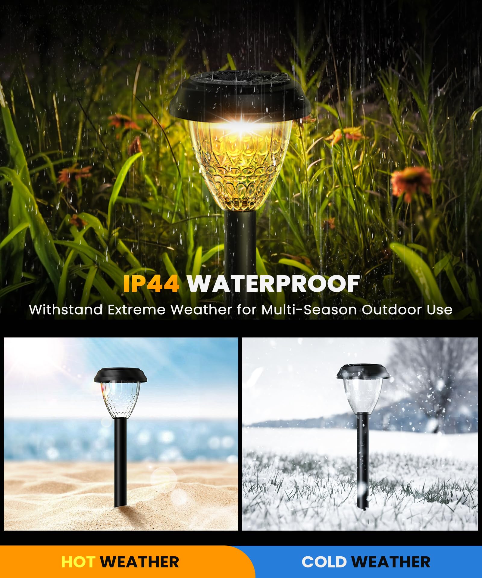 Super Bright Solar Lights for Outside, Up to 12H Solar Lights Outdoor Waterproof, 8 Pack Outdoor Lights Decorative, Garden Lights Dusk to Dawn Auto On/Off,Solar Pathway Lights for Yard,Landscape