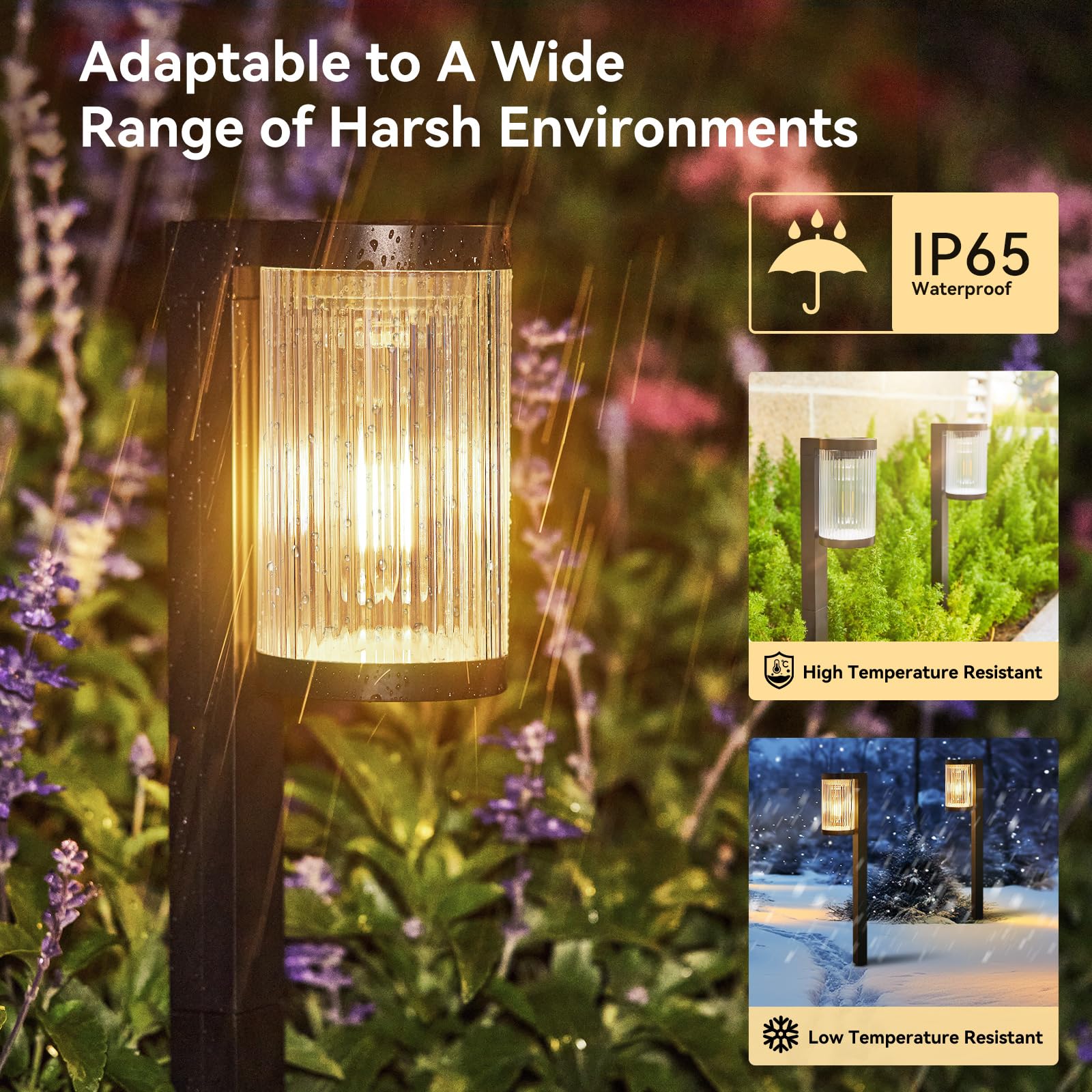 Solar Pathway Lights Outdoor 6 Pack, Super Bright Over 12Hrs Solar Lights Outdoor Waterproof IP65, Anto On/Off Solar Garden Lights Decorative & Stylish for Outside Yard, Path, Driveway