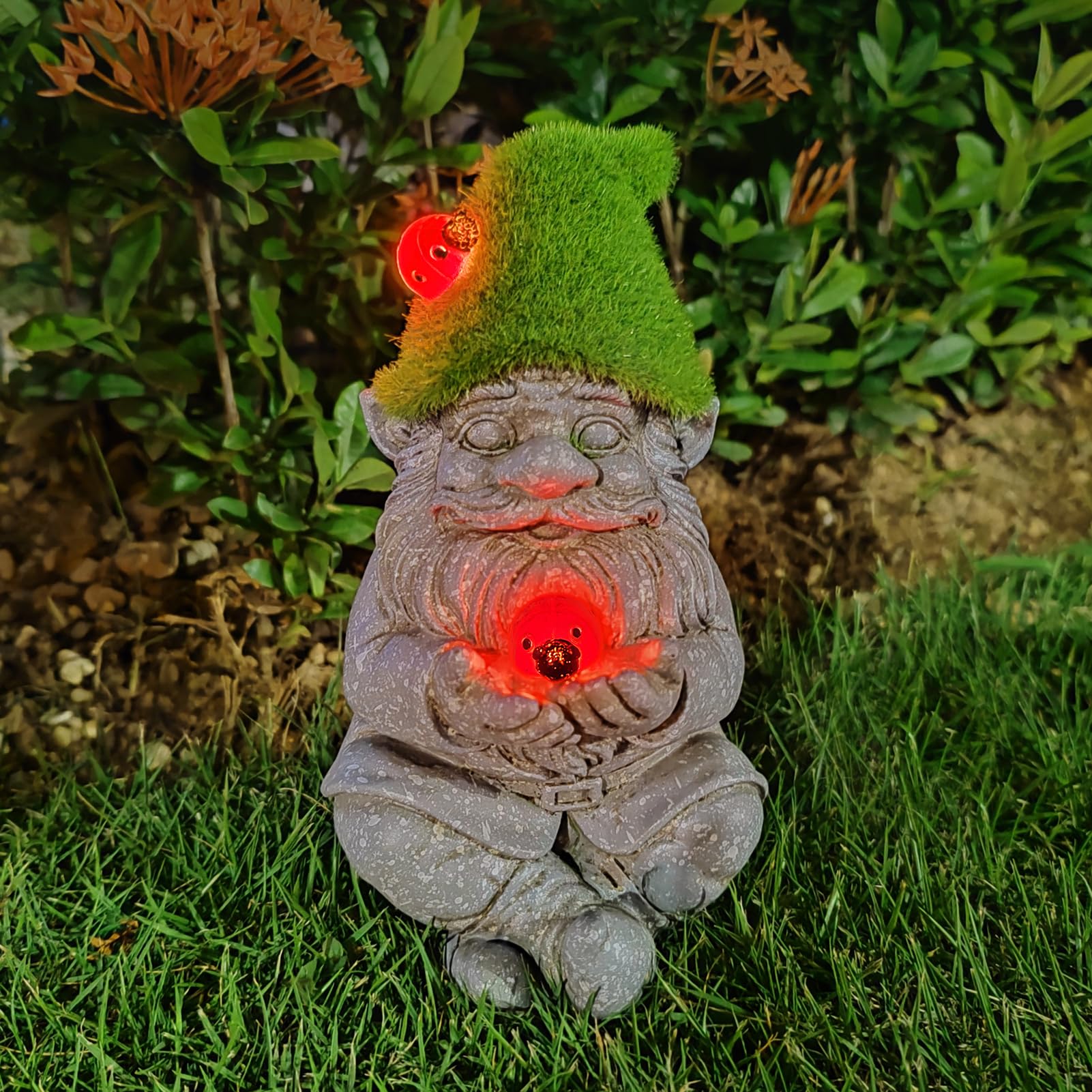 Solar Outdoor Garden Statues Lights, Elephant Figurines with Cute Birds Garden Sculpture Decor, Lucky Elephant Mother Gifts for Women, Men or Daughter, Unique Housewarming Gifts and Yard Decoration