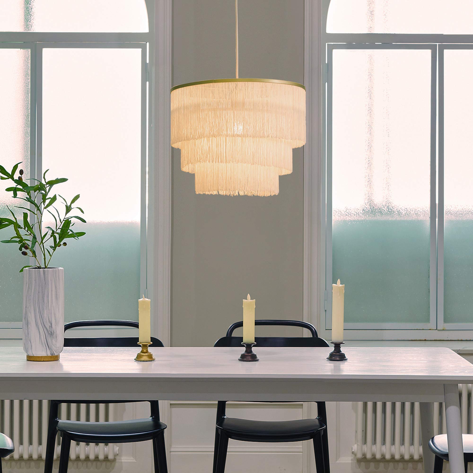 1-Light Pendant Lighting, Matte Brass, Frosted Ribbed Glass Shade, Bulb Not Included