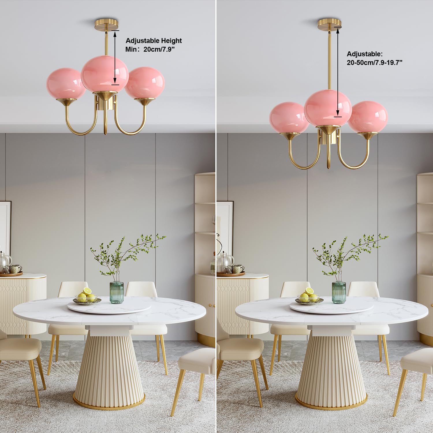 5-Light Modern Globe Sputnik Chandelier Mid Century Large Glass Gold Sputnik Pendant Lights Kitchen Island Vintage Milk Glass Dining Room Chandelier Brushed Brass Hanging Light Fixture