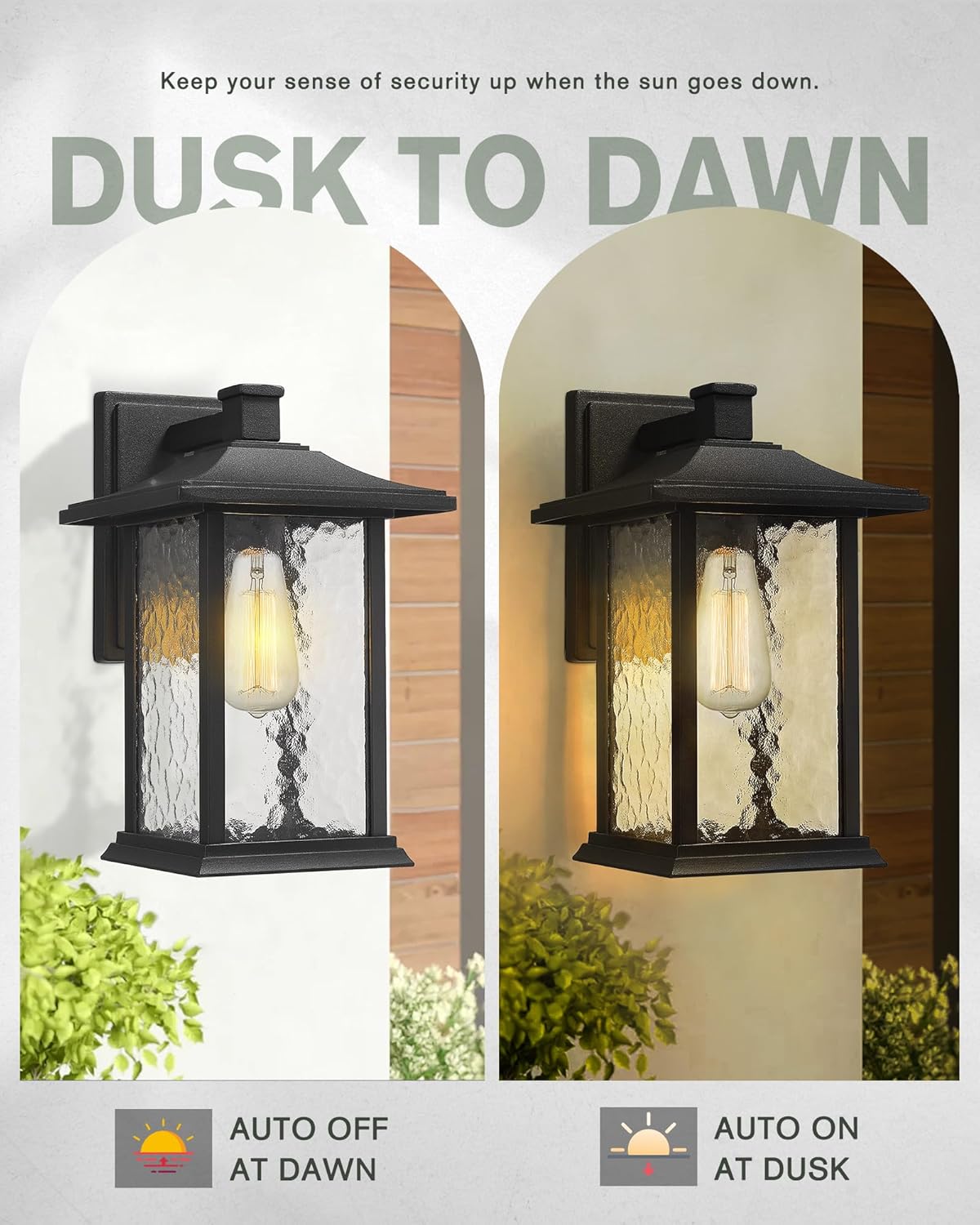 Outdoor Pendant Lights for Porch, 14"H Large Exterior Hanging Lantern Chandelier, Black Cast Aluminum w/Water Glass - A272H-1PK