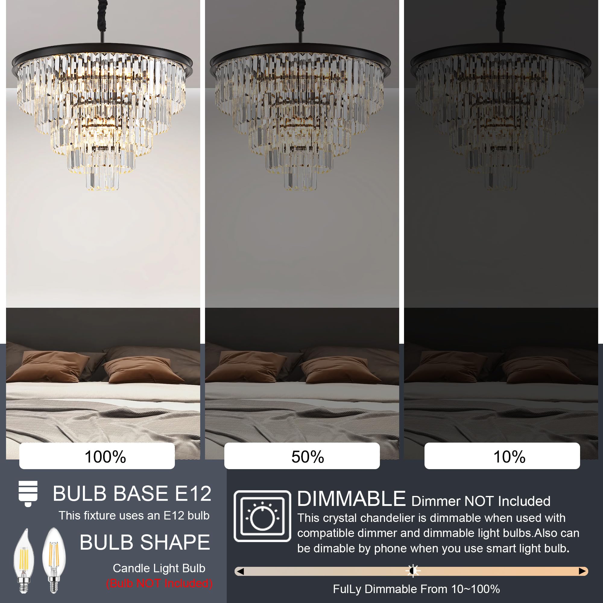 Gold Crystal Pendant Light Mini Modern Luxury Crystal Pendant Light Perfect for Dining Room, Bedroom, Kitchen, Living Room 3-Pack