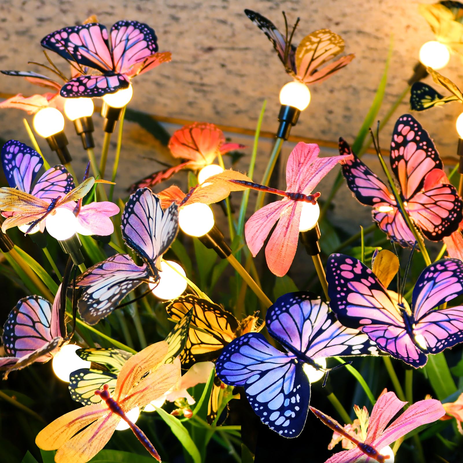 Solar Powered Butterfly Garden Stake Lights (2 Pcs Butterfly Lights)